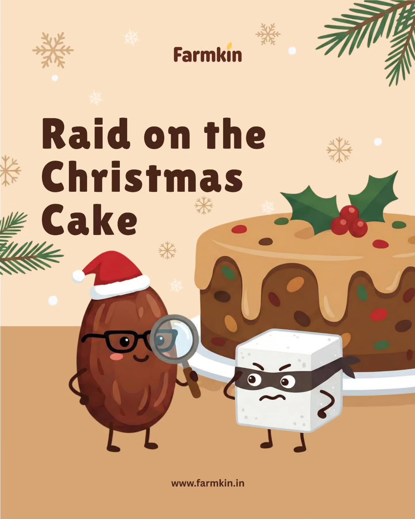 Sugar tried to take over the Christmas cake…
But the Date Squad had other plans 👀🎄
This Christmas, sweeten it naturally. 🤎
#Farmkin #FarmkinDates #DateSwap #HealthyChristmas #FestiveWithFarmkin #NaturalSweetness #christmascake #christmas #HealthyDessert #HealthySnacking