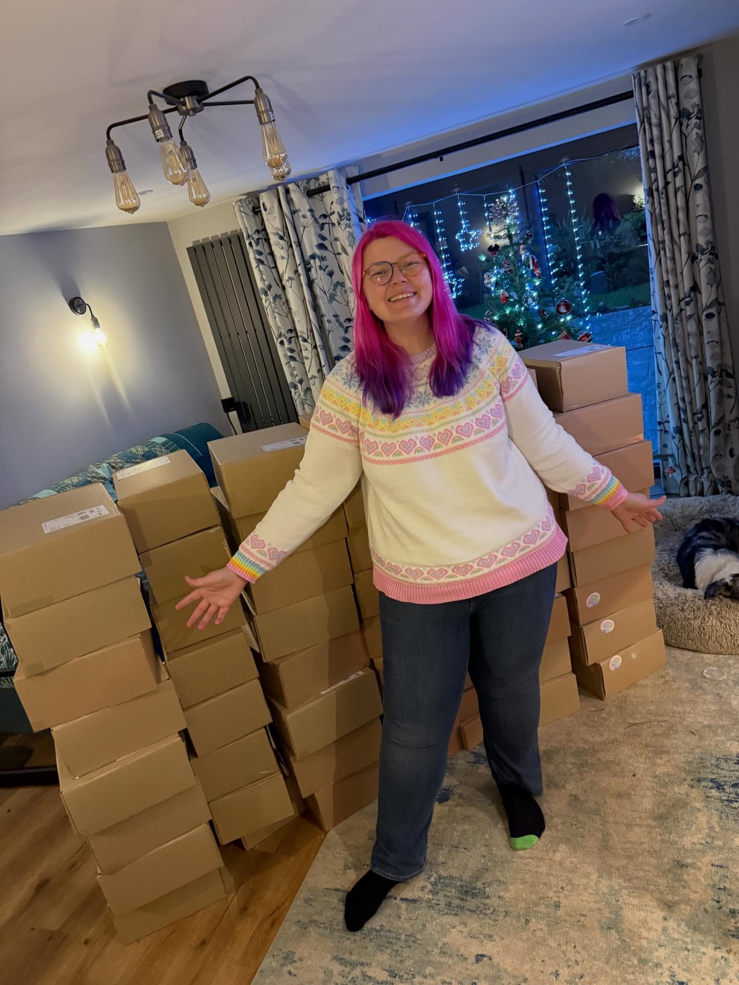 And breath!!! Wish upon a Christmas 2025 is complete! 64 gift boxes full of personalised goodies off to strangers who need some magic this Christmas. Thatās 64 handmade pouches, 35 gifts for children, plus countless bonus gifts for adults, over 20 rolls of wrapping paper, and so so much ribbon š
Thankyou for everyone who trusted me enough to donate, or sign up themselves, this would not be possible without you. Special thanks to @thesewdoughco and @sammyjaynesews who contributed some extra handmade magic to the boxes ā¤ļø
And as ever a huge thankyou to my friends @mcneil_abby and @orchidbeam who never question coming to help with my hair brained ideas šš I couldnāt do it without them š„°š„°
I am truly blessed with the best community.
#smallshopsgive #givingbacktothecommunity #christmas