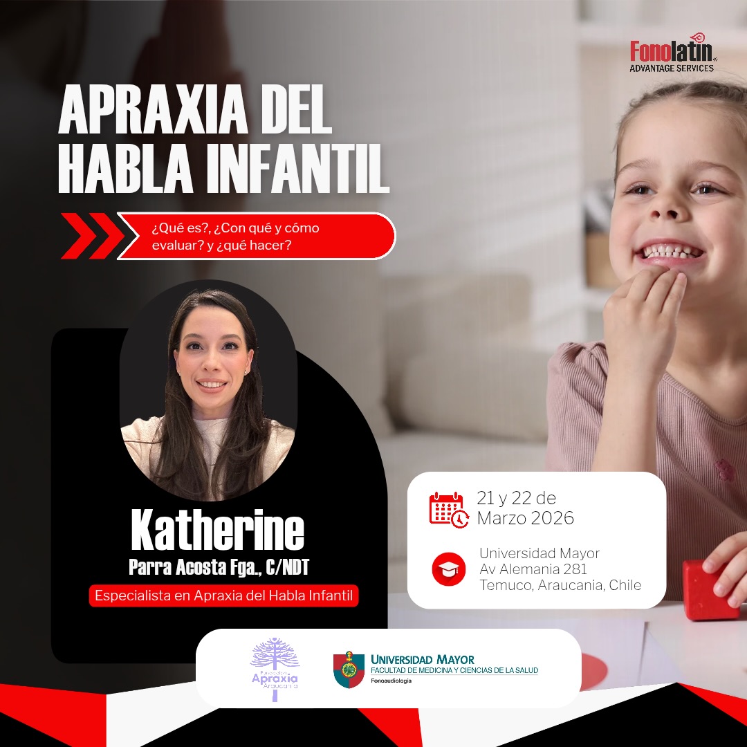 🔥 POR FIN EN CHILE 🇨🇱 | TEMUCO 🔥
Este 21 y 22 de marzo llega una oportunidad que no se repite todos los días 👀
📍 Temuco, Chile
🎯 Curso presencial intensivo (16 horas)
APRAXIA DEL HABLA INFANTIL
👉 ¿Qué es?
👉 ¿Cómo y con qué evaluar?
👉 ¿Cómo tratarla de forma clínica y efectiva?
Dictado por Katherine Parra, especialista internacional con más de 15 años de experiencia clínica y formadora de profesionales en toda Latinoamérica.
✨ Un entrenamiento 100% aplicable, basado en evidencia y diseñado para que salgas con claridad, criterio clínico y estrategias reales para tu práctica.
🙌 Este curso es posible gracias a la Fundación Apraxia Araucanía y a la Universidad Mayor. Gracias por hacerlo realidad en Chile 👏
💰 Inversión:
Precio regular: $369 USD
🔥 DESCUENTO EARLY hasta el 15 de enero
👉 10% OFF → $332 USD
⚠️ CUPOS MUY LIMITADOS
Cuando se llena, se llena. No hay replay, no hay segunda fecha… solo resultados.
📌 Si trabajas con niños y quieres elevar tu nivel clínico, este curso es para ti.
📲 Asegura tu lugar hoy y sé parte de esta experiencia única en Chile.