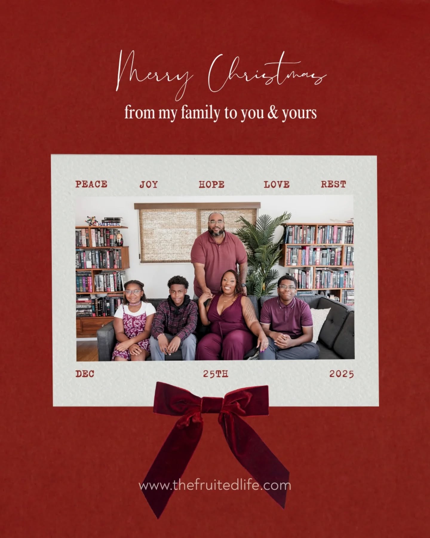 Wishing you a Christmas filled with God's peace, joy, hope, love, and rest🌲
From my family to yours.