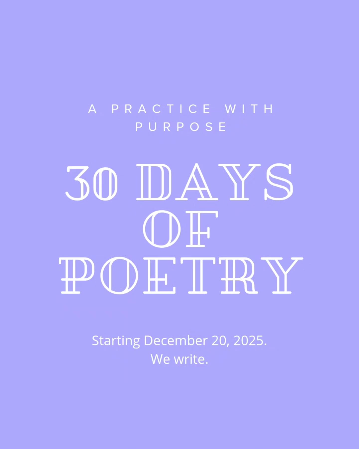 A project with purpose: to reignite my passion for poetry. To invite the words back in, no matter how shy or loud.
Join me, either by writing with me or by visiting my site and reading along. Because every poet needs an audience.
If you are joining in, share with me your daily writing. I'd be so thrilled to read you.
.
#poetryisnotdead #poetryofinstagram #30dayschallenge