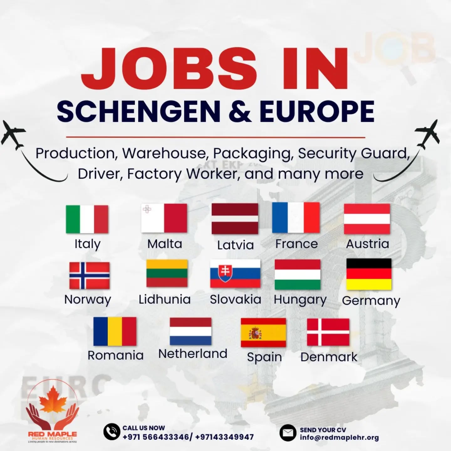 📢 Ready to take your career beyond borders? 🌍✨
Schengen & Europe are opening doors to exciting job opportunities across multiple industries — from warehouses and factories to security and driving roles.
This is your chance to work, earn, and build a stable future in Europe. 🚀
💼Apply now and take the next big step in your career!
#schengenjobs #europehiring #workineurope #JobAbroad #europeancareers
