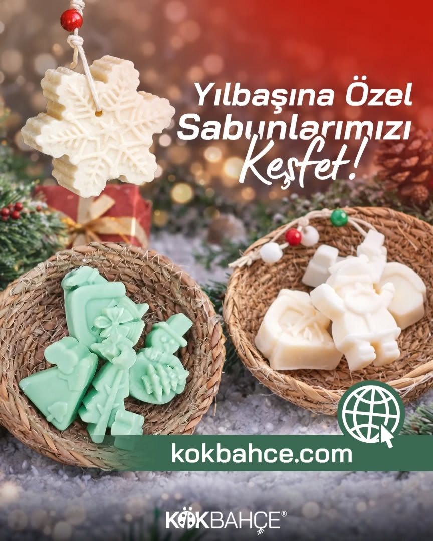 Yeni yıla doğanın sade gücüyle başla. ❄️🌿
Yılbaşına özel olarak hazırlanan doğal sabunlarımızla, kendin ve sevdiklerin için anlamlı bir bakım ritüeli oluştur.
Kökbahçe’nin susuz ve ilaçsız tarım anlayışıyla üretilen sabunlarını şimdi keşfet, yeni yıla doğallıkla gir.
👉 Detaylar için web sitemizi ziyaret et.
#Kökbahçe #doğalbakımvegüzellik