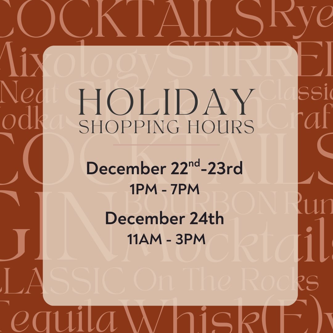 Holiday shopping, but make it cocktail-core 🍸
From December 22–24, The Cocktail Collective is your one-stop shop for elevated gifts, last-minute magic, and genuinely good deals.
✨ Build Your Own Gift Basket
Choose from bar tools, cocktail ingredients, glassware, books, décor, and more. Thoughtfully curated by a professional spirits educator—because vibes matter.
🛍️ Holiday Deals
• All new & vintage glassware: 30% OFF
• Books & décor: 20% OFF
• Mulled wine kits & cocktail gift sets are BACK
🎟️ BOGO Gift Certificates through Dec 24
Buy $100 → Get an extra $20
Every additional $25 → Get $5 more
✔️ Physical gift certificates available for in-store pickup
✔️ Digital options also available
📍 Shop local. Gift smarter. Drink better.
🕰️ Holiday Hours
Dec 22–23 | 1–7 PM
Dec 24 | 11 AM–3 PM
👉 Gift certificates available in-store or via link in bio
🖤 Black woman-owned. Community-driven. Education-first.
#SaltLakeCity
#SaltLakeShopping
#ShopSaltLake
#UtahSmallBusiness
#UtahGifts
SLCEvents
SLCShopping
CocktailCollective
CocktailEducation
MixologyLife
CocktailGifts
Barware
VintageGlassware
CocktailKits
HolidayCocktails
LastMinuteGifts
GiftCertificates
SupportLocal
BlackOwnedBusiness
WomenOwnedBusiness