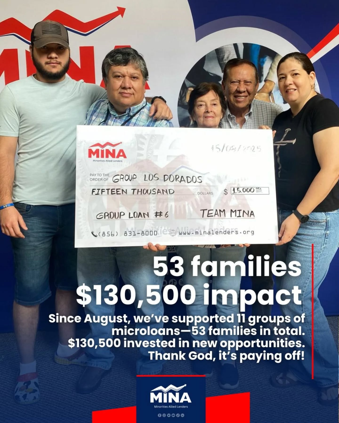 Since August, MINA has supported 11 microloan groups, reaching 53 families and investing $130,500 into real opportunities.
These microloans are helping families start businesses, strengthen existing ones, reduce debt, build credit, and create sustainable income. Every dollar represents dignity, effort, and a step toward economic stability.
Together, we are helping more people move forward.
👉 Learn how you can be part of the impact at www.minalenders.org
#MINA4All #Microloans #EconomicEmpowerment #CommunityImpact #FinancialInclusion