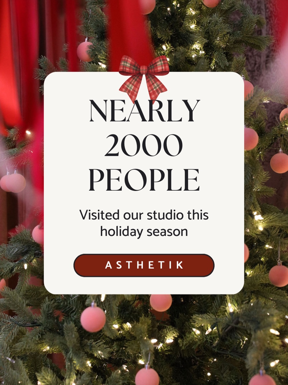 This holiday season reminded us why we do this.
Nearly 2,000 people walked through our studio doors—each one bringing their own story, energy, and magic with them.
Thank you for trusting us with your memories, your milestones, and your moments. We don’t take that lightly.
Here’s to community, creativity, and everything still to come ✨