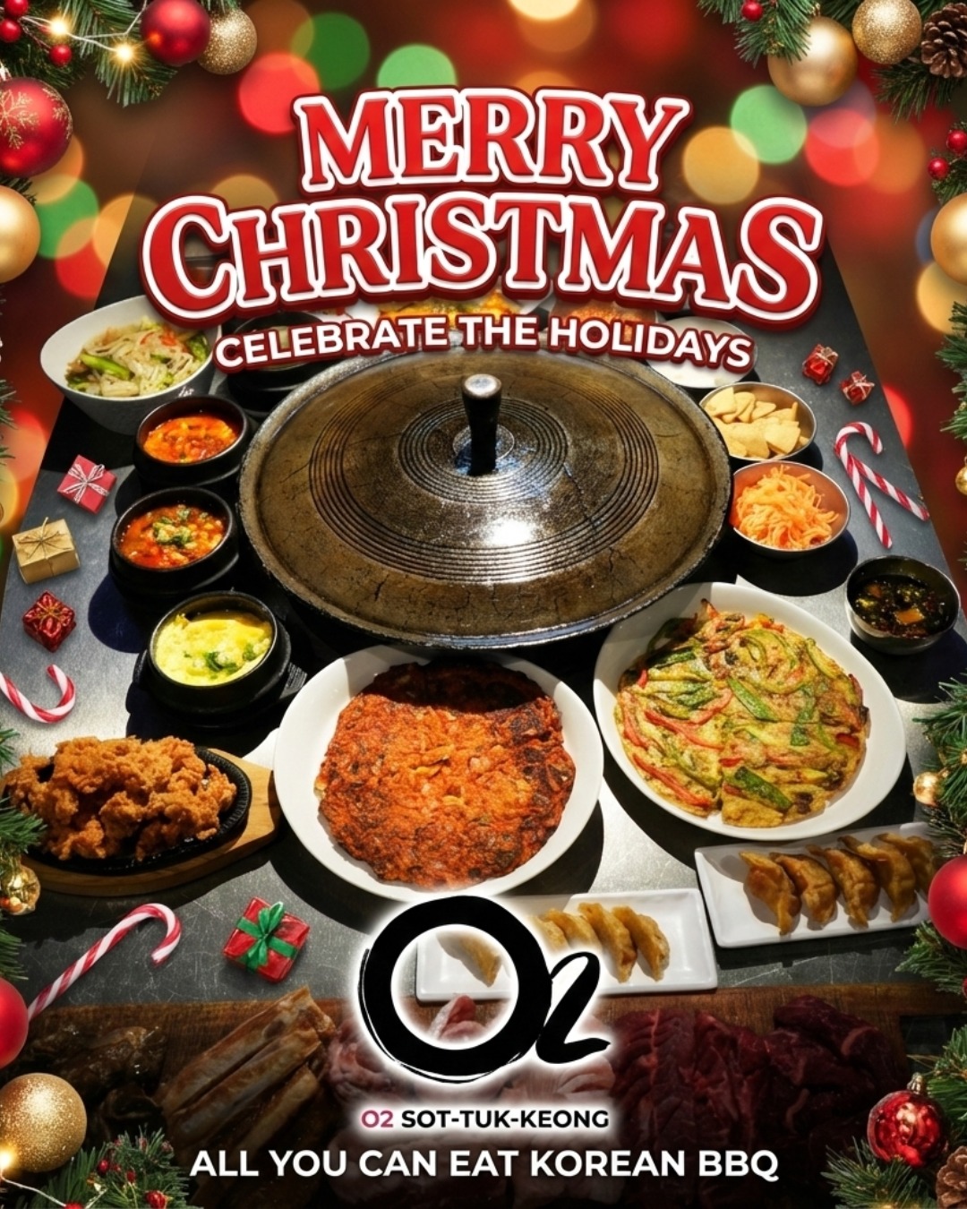 ✨🎅 From all of us at O2 K-BBQ, we wish you a joyful, delicious, and heartwarming holiday season!
Whether you're gathering with family, friends, or just treating yourself to a sizzling feast, we’re here to make your celebrations extra special.
🔥 Korean BBQ + holiday cheer = unforgettable memories
🎁 All You Can Eat, festive vibes, and flavors that bring people together
Thank you for being part of our O2 family this year. Here's to warmth, laughter, and plenty of delicious O2 K-BBQ!
📍 O2 K-BBQ, Guttenberg, NJ
🎄 #HappyHolidaysFromO2 #O2KBBQ #KoreanBBQChristmas #HolidayFeast #AllYouCanEatJoy #BulgogiSeason #AYCEKBBQ #KBBQCHEER #SojuAndCheer #NJFoodie #KoreanComfortFood #HudsonCountyEats #NorthJerseyEats #EatLocalNJ #allyoucaneatkbbq