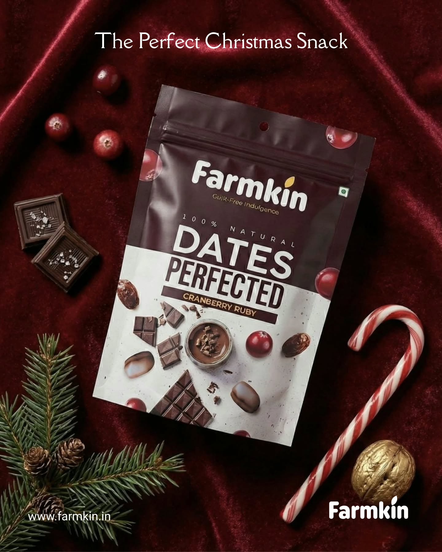 Your holiday treat, upgraded 🎁
Real dates. Rich taste. Zero guilt
#Farmkin #MerryChristmas #ChristmasVibes #HealthySnacking #DatesLove