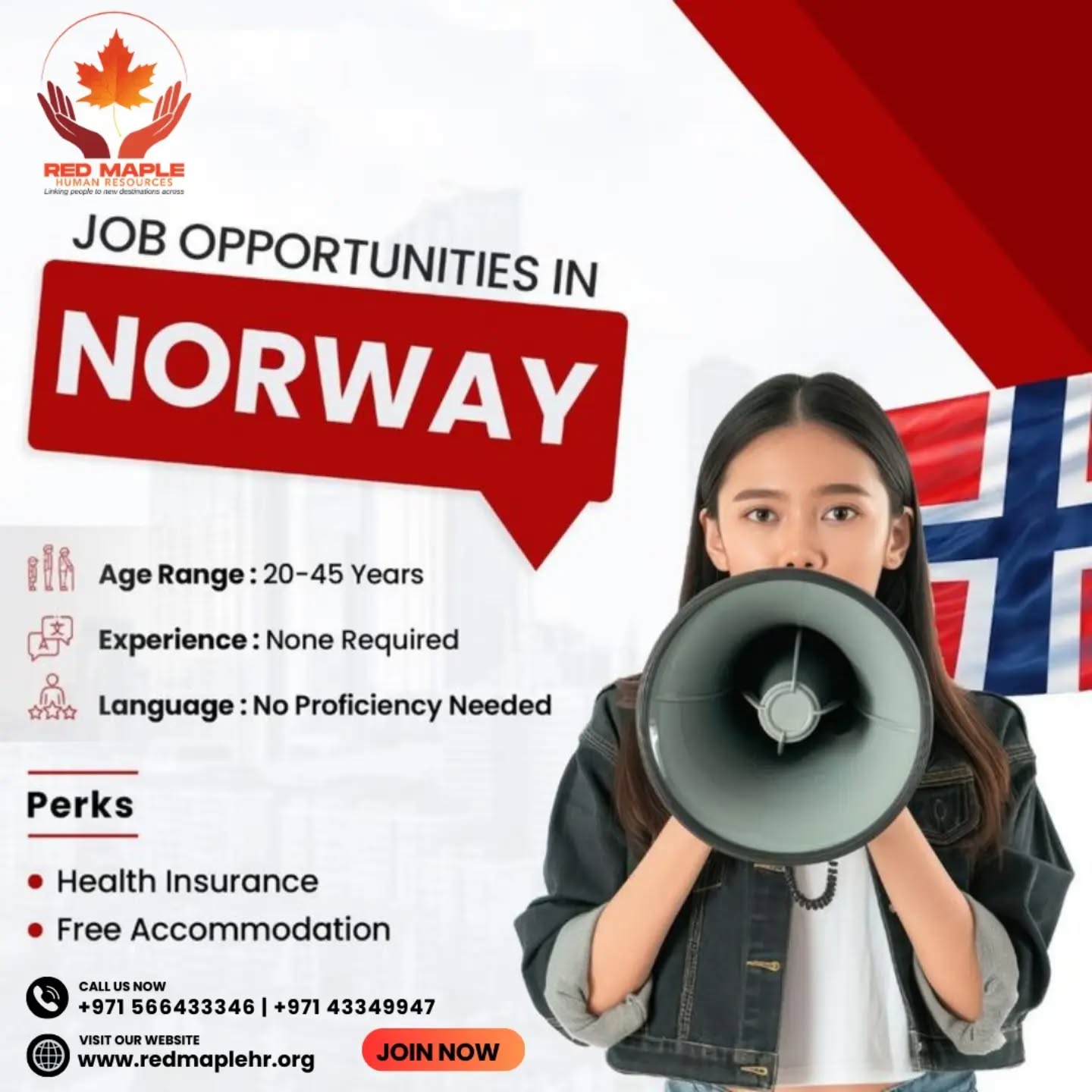 🇳🇴 Job Opportunities in Norway – Apply Now!
Norway is opening doors for skilled and general workers across multiple sectors.
Build a stable career in one of Europe’s safest and highest-paying countries. ✨
🔧 Job Roles Available:
* Construction Workers
* Warehouse & Logistics Staff
* Factory Workers
* Cleaners & Helpers
* Drivers & Technicians
💼 Key Benefits:
✔️ Competitive salary in Euros
✔️ Strong labor laws & worker protection
✔️ Safe, clean & high-quality living standards
✔️ Excellent work–life balance
✔️ Long-term career growth in Europe
Start your European journey with the right opportunity.
📩 Apply now and take the next step toward a better future!
#workinnorway #norwayjobs #europecareers #jobabroad #globalopportunities