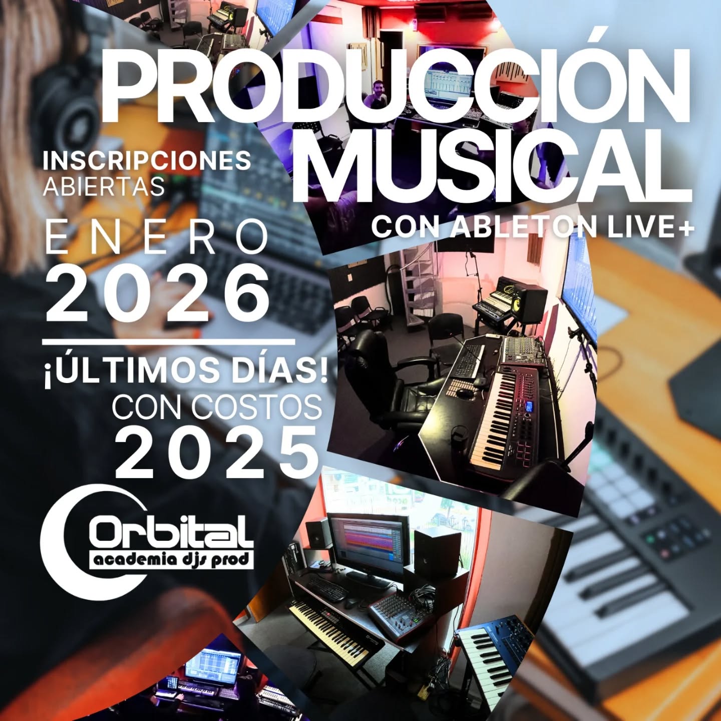 🚀 ¡Deja de dar vueltas! Domina la Producción Musical desde Cero 🎧
¿Cansado de la confusión de tutoriales infinitos? Es hora de darle orden y profesionalismo a tu música. ¡Aprende de verdad y paso a paso!
En ORBITAL, te llevamos de cero a crear temas competitivos con el software estándar de la industria: Ableton Live.
🔥 ¿Qué vas a lograr?
Producción Completa: Desde organizar sonidos, crear estructuras, aplicar volumen y efectos, hasta la exportación final con calidad de sello.
Dominio de Herramientas: Aprende a usar Ableton Live y plugins esenciales como Omnisphere, Kontakt, Arturia y Waves.
Técnicas Pro: Grabación de voces/instrumentos, ecualización, y procesamiento de audio.
Conocimiento Esencial: Armonía básica, equipamiento óptimo y acondicionamiento de tu homestudio.
✅ ¡Incluimos lo que otros no!
Clases de Mezcla y Mastering.
Marketing Digital y Estrategias de Difusión.
Conceptos Legales (contratos/regalías/sellos).
Certificado de nuestra institución.
➡️ ¡No necesitas conocimiento previo!
👉 Tu camino para crear tu música de forma profesional comienza aquí
#ProduccionMusical #AbletonLive #Homestudio #CursoOnline #MusicaElectronica MusicaIndependiente Beatmaker ORBITAL