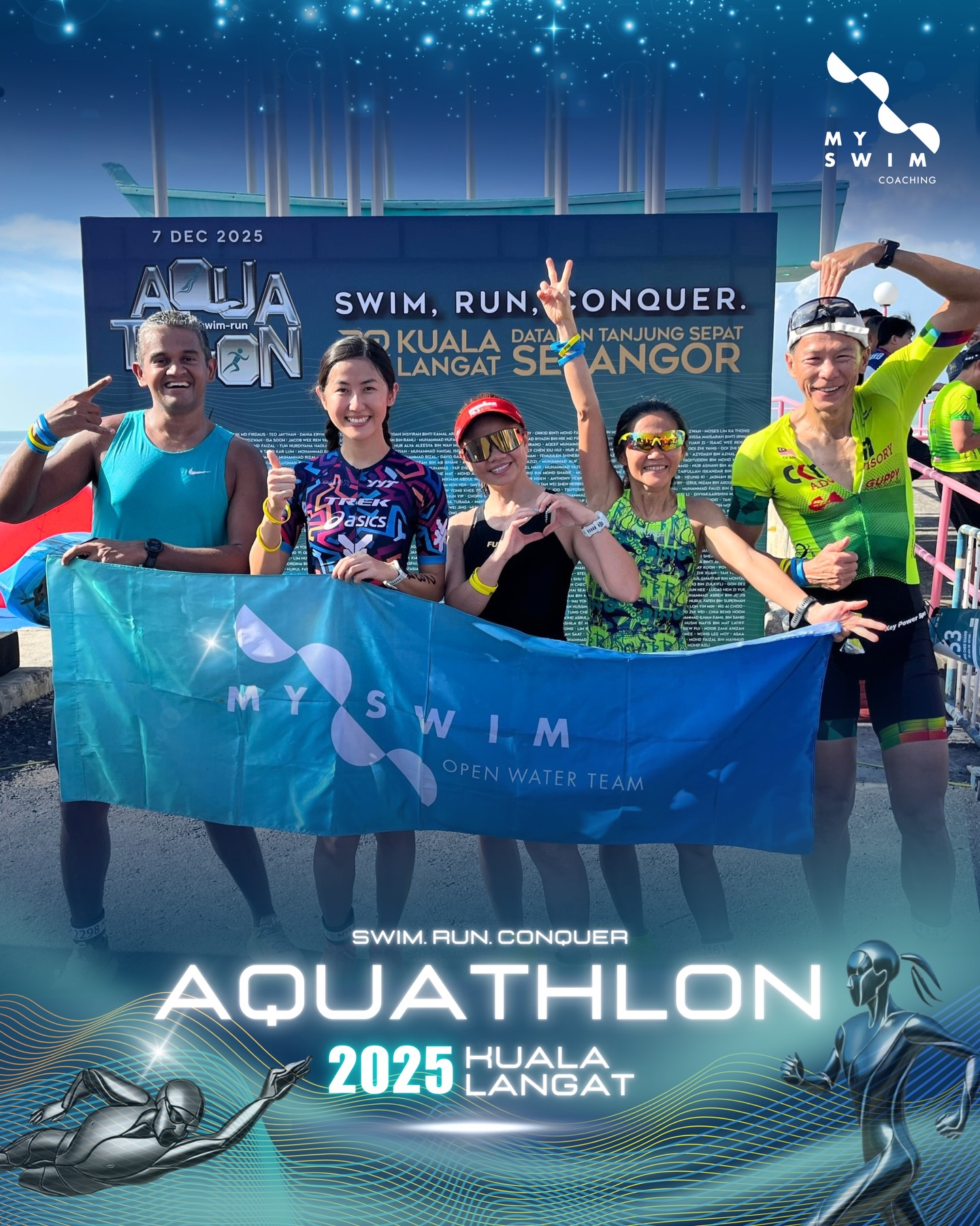Proud moments from Aquathlon 2025 Kuala Langat! ๐โโ๏ธ๐โโ๏ธ๐ฅ
Team MySwim swept the podiums in Sprint and OD Distance categories, huge congrats to all our medalists and every finisher who powered through with unbreakable spirit!
Swim. Run. Conquer. ๐
#Aquathlon2025 #TeamMySwim #SwimRunConquer #FinishStrong