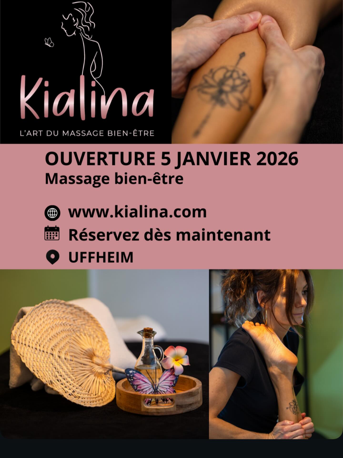 ✨ Pour un nouveau départ ✨
Nouvelle année, nouvelles énergies 🌿
Offrez-vous un moment de détente et de calme pour démarrer 2026 sereinement.
Je suis praticienne certifiée en massage bien-être et heureuse de vous accueillir à Uffheim dès le 5 janvier, sur rendez-vous !
✨ Les réservations sont ouvertes ✨
Prenez rendez-vous dès maintenant sur mon site !
👉 Lien dans ma bio
📍 UFFHEIM
🌐 www.kialina.com
📧 contact.kialina@gmail.com
#massagebienetre #MassageAlsace #sierentzoise #MomentZen #AlsaceBienEtre
