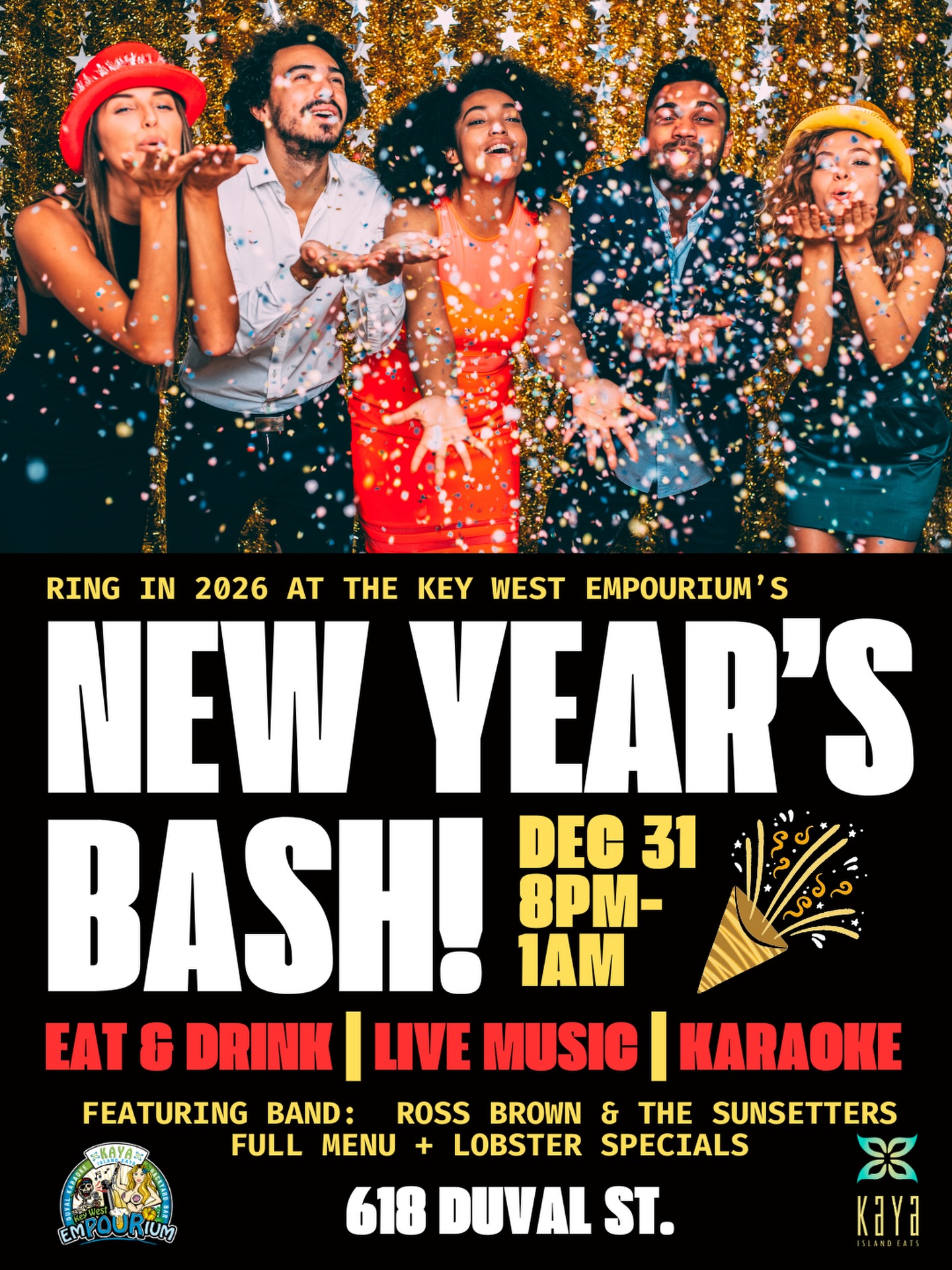 Ring in the new year with us!
We’ll have live music starting at 8 PM, lobster specials, karaoke, and plenty of champagne to welcome ‘26!
🥂 🦞 🌟 🎸 🎤
(Remember: resolutions don’t officially start until January 2, so Live. It. Up. 🥳)
#keywest #florida #newyears #2026 #keywestflorida