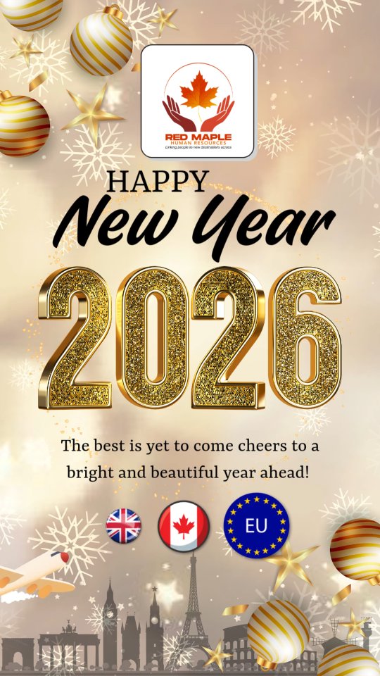 🎆 *Happy New Year 2026!* 🎉
A new year means new goals, new opportunities, and new beginnings. 🌍✨
Make *2026 the year you start your career abroad* and build a brighter future for yourself and your family.
🚀 Join us this New Year and take the first step toward working in Europe and beyond.
Your global journey starts now!
#happynewyear2026 #newyearnewcareer #workabroad #careerineurope #globalopportunities