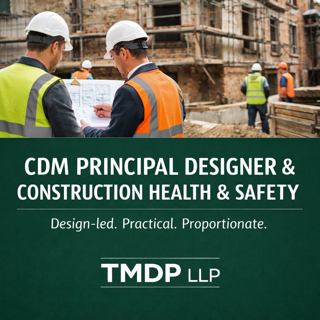 2026 | Construction Health & Safety, done properly
As we head into 2026, TMDP LLP is expanding our CDM Principal Designer and Construction Health & Safety Advisory services.
For us, health & safety isnât a box-ticking exercise.
It works best when itâs designed in from the start.
Alongside acting as Principal Designer under CDM 2015, we now provide practical construction health & safety advice to:
âŞď¸ Clients
âŞď¸ Consultants & design teams
âŞď¸ Principal Contractors & contractors
âď¸ Early risk identification
âď¸ Risk eliminated through design
âď¸ Proportionate, buildable solutions
âď¸ Clear accountability
This approach is particularly effective on live sites, refurbishments, hospitality projects and heritage assets, where experience and judgement really matter.
All services are delivered by TMDP LLP as a single accountable organisation, integrating architecture, project management and health & safety expertise.
đŠ enquiries@tmdp.co.uk
đ www.tmdp.co.uk
#TMDP
#constructionhealthandsafety
#cdm2015consultancy
#principaldesigner