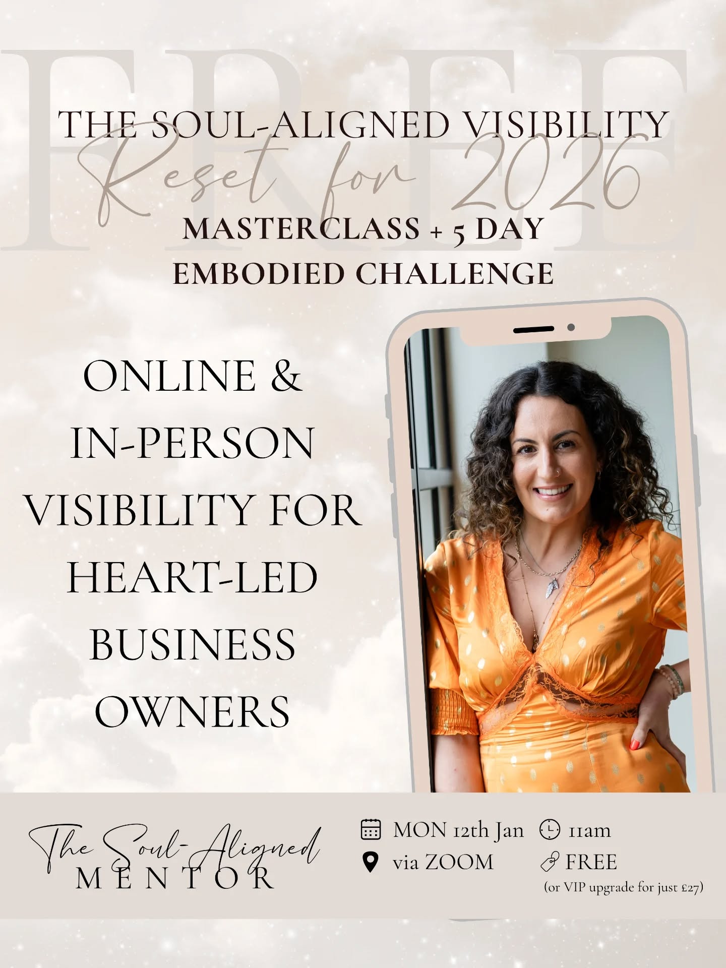 I "went back to work" last night creating this & I am so excited. My next challenge needed a little uplevelling. Things are shifting. The worlds changing. Our online community is shaking. We must evolve. 2025 we shed. 2026 - we rise...
I've been saying it all year - in-person authentic connection & soul-deep confidence matters. We read energy. It must align. You must BE who you say you are.
The Soul-Aligned Visibility Reset for 2026 starts Jan 12th.
You don’t need to be louder. Fluffier. More ballsy...
You need to embody confidence, real-life presence, and visibility that feels like you.
This is not just about Instagram. I've always said it's more than. But now, I mean it. Now, I'm being bold. This is genuine, authentic, empowered, organic, with integrity, heart-led, soul deep confidence to allow your own inner compass to drive. Let me show you how.
Free masterclass + 5-day guided reset. I've got you.
Link in bio or comment RESET & I'll send it straight over.
Ready to feel confident being seen in 2026?
Join the Soul-Aligned Visibility Reset and step into visibility - your way.
#VisibilityMentor #BusinessMentorship #SoulAlignment #ConfidenceEmbodiment #Authenticity #BusinessWithIntegrity