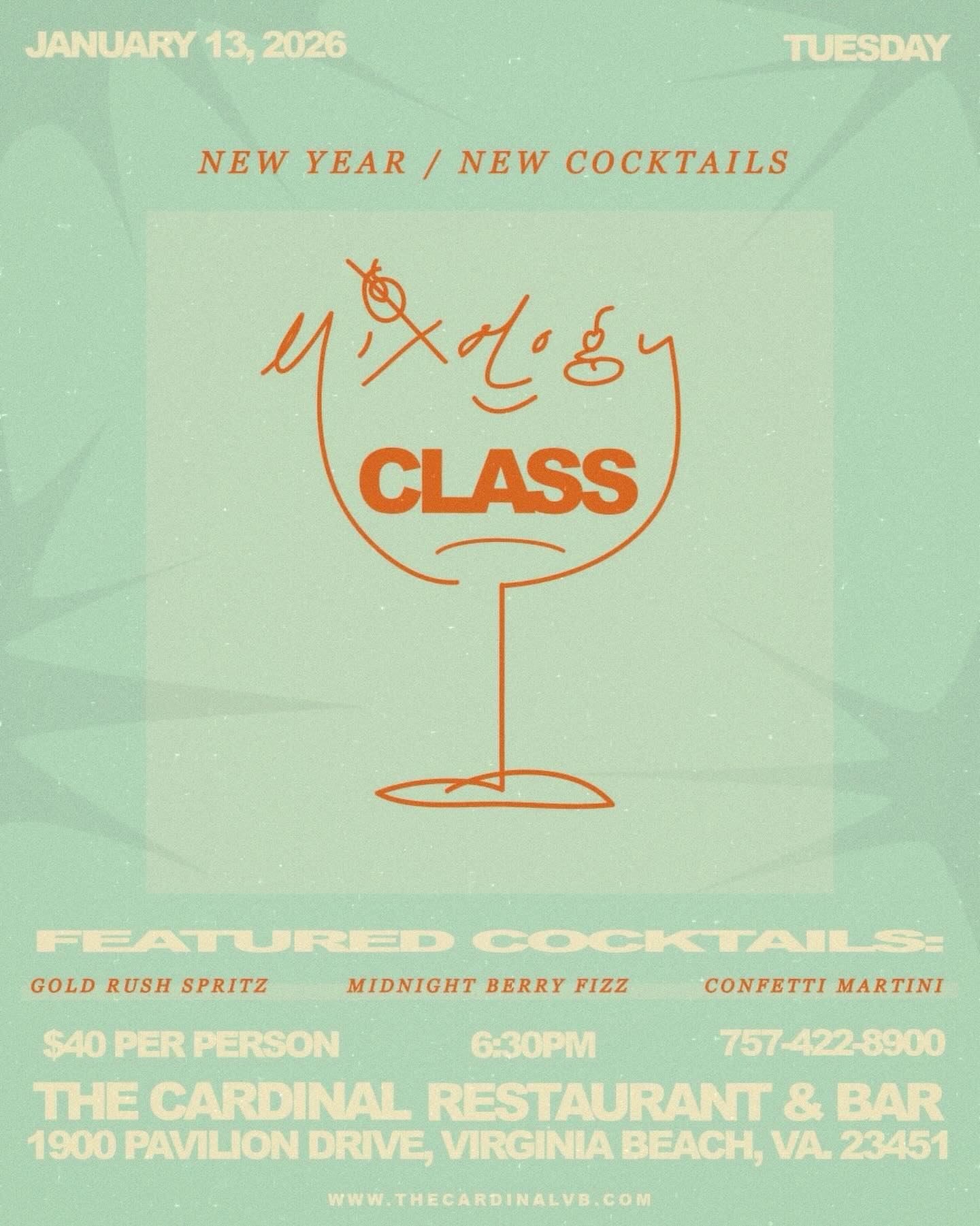 🥂 HAPPY NEW YEEEEEEAR! 🥂
NEW YEAR / NEW COCKTAILS MIXOLOGY CLASS
⭐️Featured Cocktails
• Gold Rush Spritz
• Midnight Berry Fizz
• Confetti Martini
Our mixologist will walk you through each recipe step-by-step, sharing tips, techniques and tricks you can use at home long after the party ends. A perfect excuse to gather your crew for a chill night!
🎟️ $40/Person
⏰ January 13, 2026 - Tuesday @ 6:30PM
📱 757.422.8900 (for more info)
🔗 in bio!
#LiveAtTheCardinalVB #TheCardinalVB #VBEvents #HappyNewYear #NewYearNewCocktail #Mixology #DoubleTreeHotel #DoubleTreeByHiltonVirginiaBeach