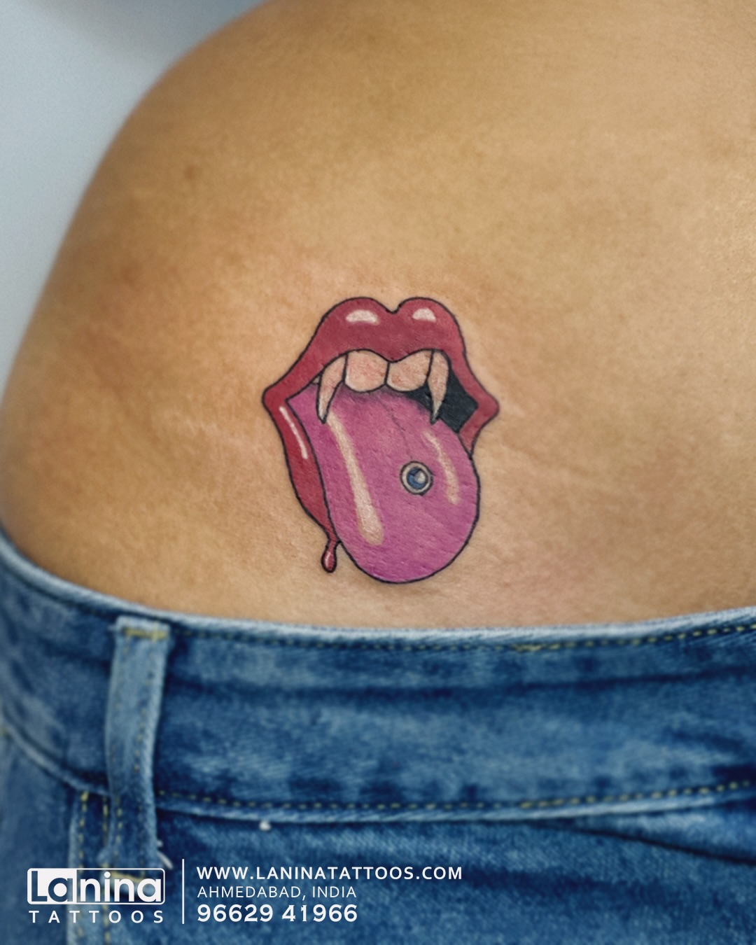 This awesome tattoo is a vampire-inspired rendition of the Rolling Stone tongue logo blends pop culture with dark fantasy, sharp fangs, piercing, rich color and attitude that bites back.
For those who love rock ’n’ roll energy with a gothic edge, this tattoo is all about rebellion, desire, and timeless style.
Custom color tattoos done at La Nina Tattoos, Ahmedabad.
#rollingstonetattoo #customtattoo #popculturetattoo #gothictattoo #colortattoo #tattooahmedabad #laninatattoos #tattooindia #boldtattoos #cooltattoo