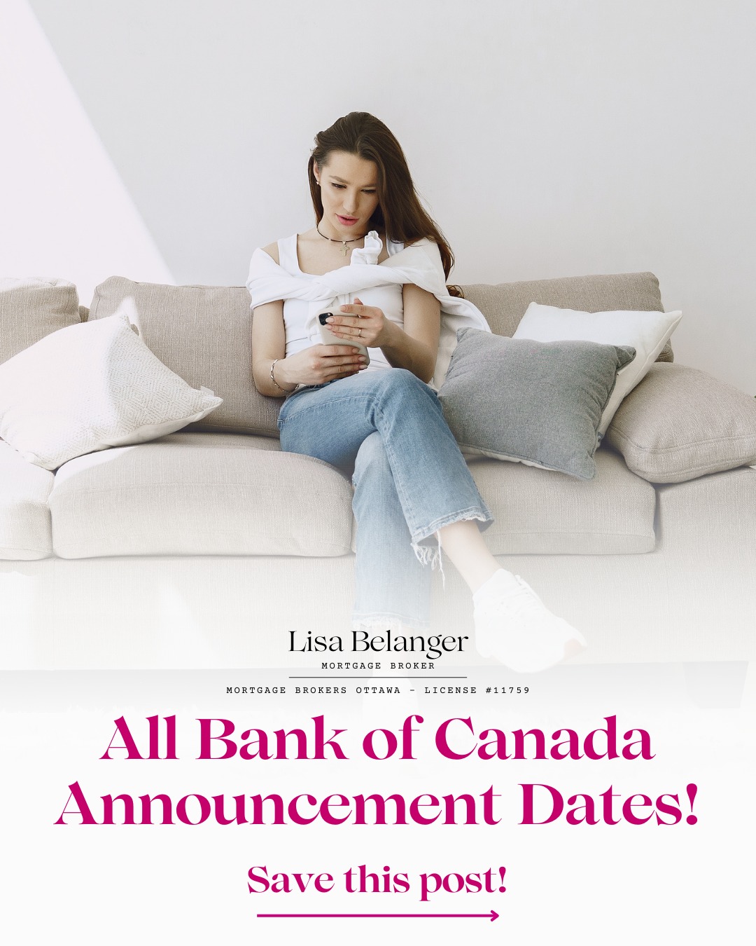 📅 Mark Your Calendar: BoC Rate Announcements in 2026 📅
Here are the exact dates when the Bank of Canada will release its key interest rate decisions and Monetary Policy Reports — vital intel for anyone managing a mortgage or planning to buy:
Wed, Jan 28 (MPR)
Wed, Mar 18
Wed, Apr 29 (MPR)
Wed, Jun 10
Wed, Jul 15 (MPR)
Wed, Sep 2
Wed, Oct 28 (MPR)
Wed, Dec 9
All announcements drop at 9:45 a.m. ET.
💡 Why it matters: These dates influence variable mortgage interest, ripple through bond yields (affecting fixed-rate mortgages), and can shift market sentiment.
➡️ Share this post so your network is in the loop—or save it to stay ahead on renewal and refinancing strategy!
#mortgagebroker #mortgage #realestate #ottawa #tips