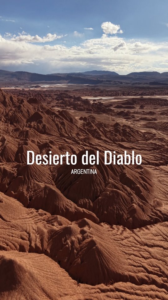 This area is part of a high-altitude desert landscape shaped by wind erosion and mineral-rich soil, known for its deep red tones and sharp rock formations. The terrain feels harsh and remote, with very little vegetation and wide open space in every direction.
From above, the color variations and natural lines in the land become much more visible, especially under direct sunlight.
Desierto del Diablo isn’t a place you rush through. It’s quiet, exposed, and feels untouched — a strong contrast to other parts of the region and one of those locations that’s best experienced slowly.
#DesiertoDelDiablo #ArgentinaTravel
#HighAltitudeDesert #DroneVideo #LandscapeReel
#CinematicTravel
