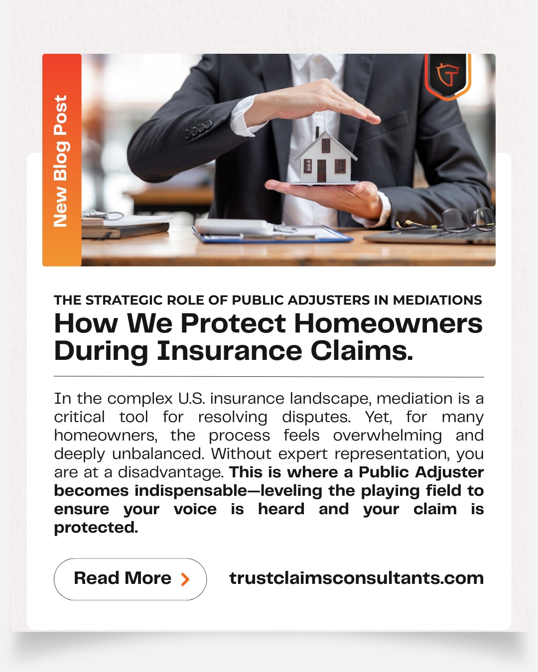 🧐 Why is a Public Adjuster Indispensable in Your Mediation? 🏠💼
Many homeowners face the mediation process feeling overwhelmed by technical jargon and pressure from insurance companies. Our work at Trust Claims Consultants goes far beyond just documenting damage; we build a solid defense for your home.
At Trust Claims Consultants, we offer: 🔸 Free claim reviews. 🔸 Professional damage evaluations. 🔸 Full mediation preparation. 🔸 Strategic representation to maximize your recovery.
Our mission is to reduce the inequality between corporations and consumers while promoting fairer practices within the industry.
Need help with a mediation or want us to review your case? We are ready to support you.
📞 Contact us: +1 (305) 224-1059 📩 Email: info@trustclaimsconsultants.com 📍 Based in Florida, US.
#countontrust