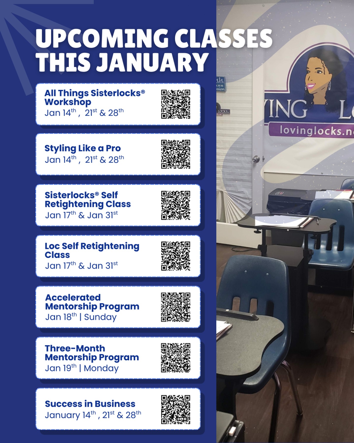 January is all about growth at Loving Locks āØ
Kick off the new year by investing in your skills and your future. Our January class offerings are designed to support both new and seasoned professionals looking to sharpen their techniques, build confidence, and elevate their craft.
We also offer a subscription program for continued learning and ongoing support throughout your journey.
Visit https://curl-academy.learnworlds.com/ to register.
š© Email Janelle at jlocks@lovinglocks.net to learn more about the classes and subscription programs offered through Loving Locks Curl Academy.
#sisterlocks #plymouth