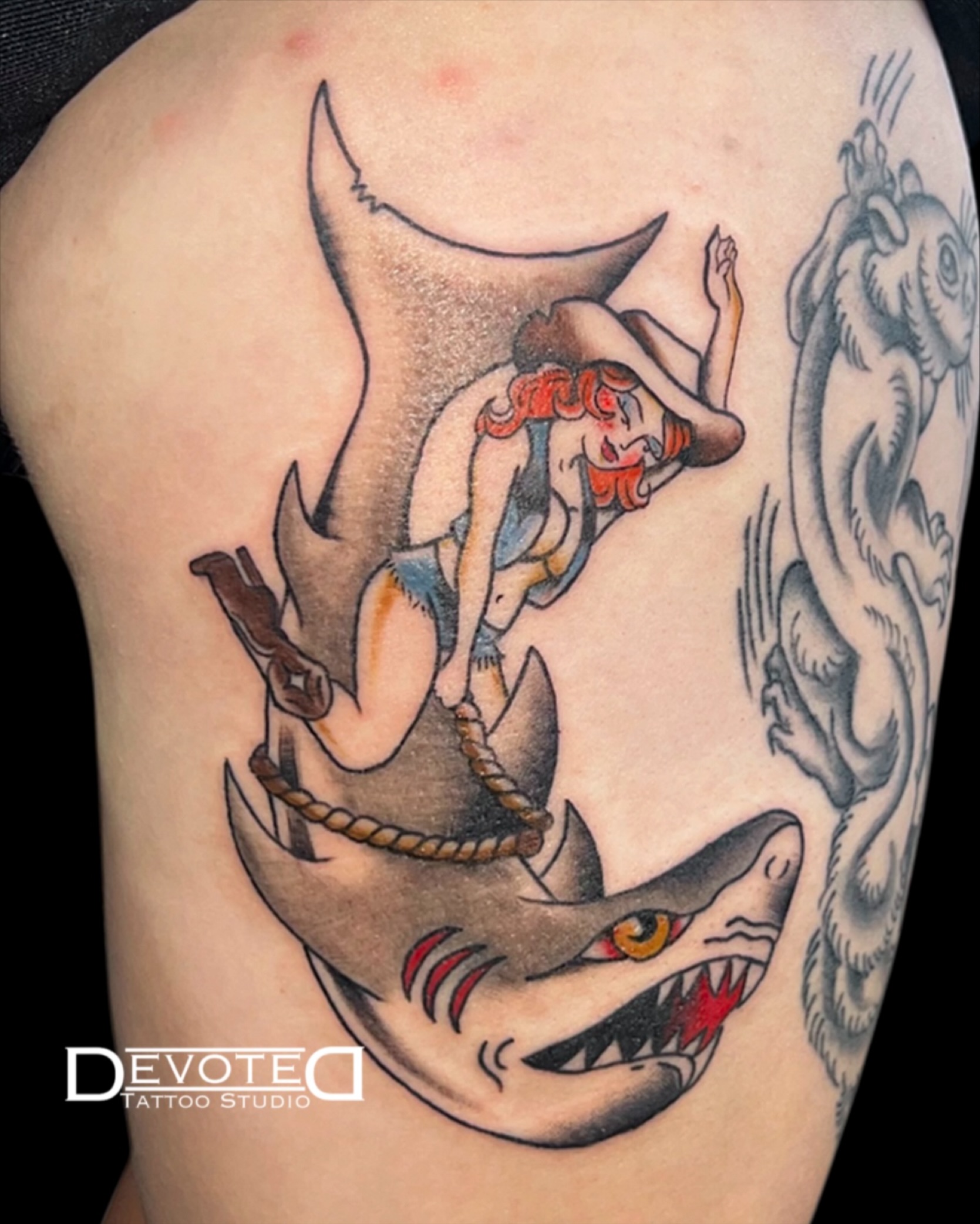 Ride ‘em Shark Cowgirl!!
🤠🦈🤠🦈
Miranda has been putting out some awesome tattoos!
Clean lines? ✅
Smooth shading? ✅
Perfect saturation? ✅
Tattoo by Miranda — @mirandatats
📍 Devoted Tattoo Studio | Flagler County’s Premier Tattoo Destination
Walk-ins welcome • Booking available through DM!
#DevotedTattooStudio #DevotedTattoo #FlaglerCounty #PalmCoast #BlackAndGreyTattoo