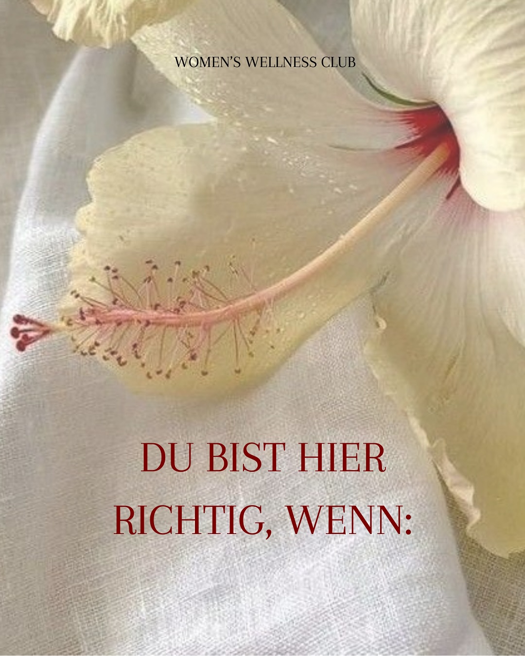 Schön, dass du hier bist! 💗
Dieser Raum ist für dich: für alle Frauen, die mehr über ihren Zyklus erfahren, ihre Weiblichkeit bewusster leben und sich mit ihrer inneren Kraft verbinden möchten.
Vielleicht bist du gerade auf der Suche nach Antworten.
Vielleicht wünschst du dir mehr Balance, Energie oder Verständnis für deinen Körper. Was auch immer dich hierher geführt hat - du bist genau richtig! 🌙✨
Hier erwarten dich Wissen, Inspiration und eine Community, die dich unterstützt. Du musst diesen Weg nicht allein gehen. Lass uns gemeinsam entdecken, wie kraftvoll dein Zyklus wirklich ist!
💭Erzähl mir in den Kommentaren: Zu welchem Thema wünscht du dir mehr Content? Ich freue mich, dich somit noch besser unterstützen zu können! 🌺
Deine Jana Noel
HORMONBALANCE
ZYKLUSBEWUSSTSEIN
WEIBLICHKEIT
#zykluswissen #weiblicheenergie #hormonbalance #zyklusachtsamkeit #ganzheitlichegesundheit #hormonfrei #femininepower #hormoncoaching #zykluscoach
