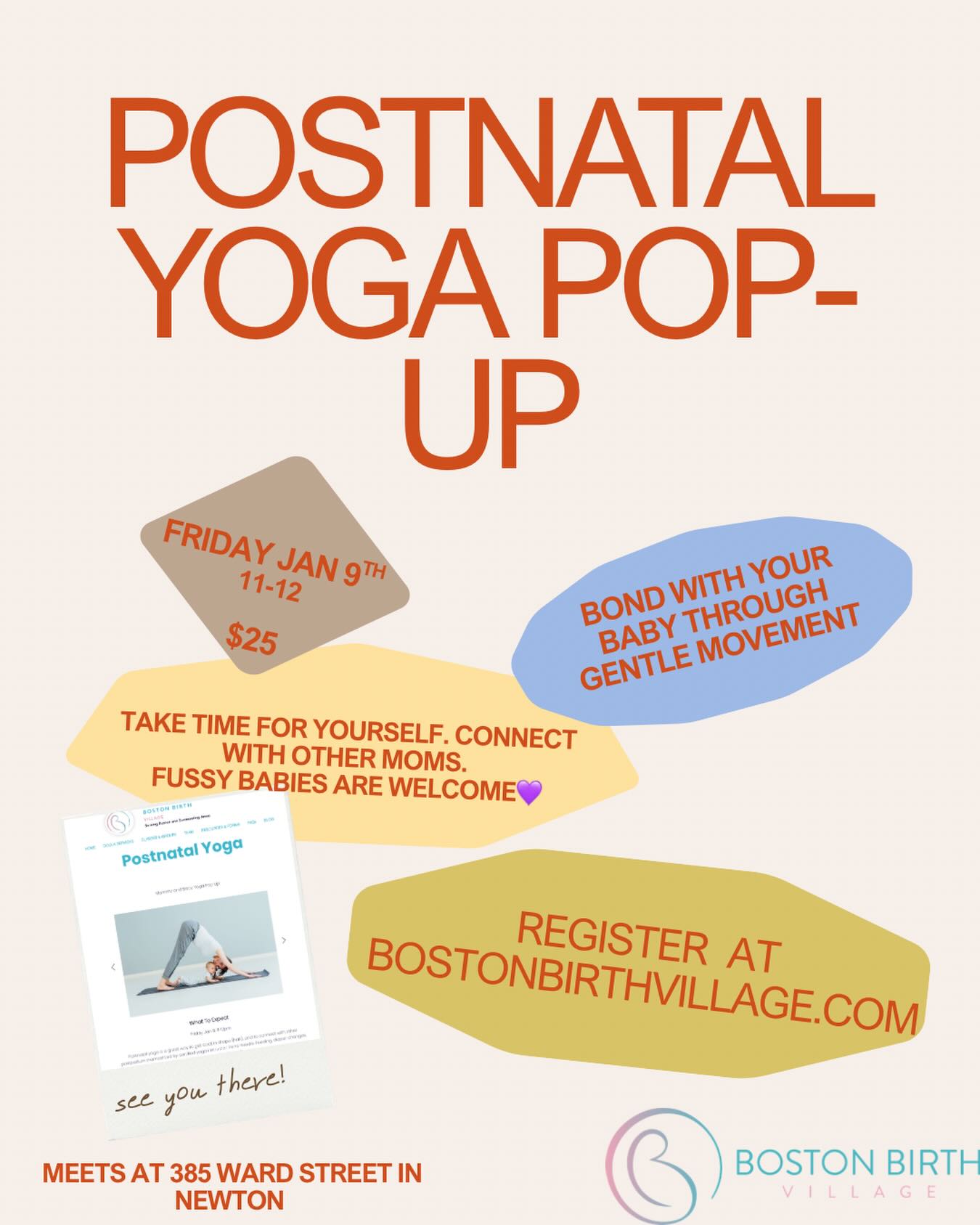 Ready to move your body and connect with your baby? 🧘♀️
Come join us for some postnatal yoga this Friday! Only $25, register on our website.