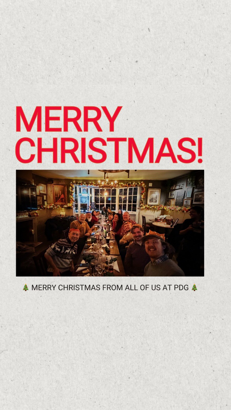What a night! Our PDG Christmas party was truly one to remember 🎄✨
We kicked things off with some competitive gaming at FairGame, where Rupert claimed first place, followed closely by Allan and Hetty. From there, we enjoyed a festive stroll to The Grapes pub (yes Gandalfs pub!) for Secret Santa, before rounding off the evening with a delicious feast at The Prospect of Whitby, the oldest riverside tavern in London. The perfect way to wrap up the year!
As 2025 comes to a close, we want to say a huge thank you for your incredible support throughout the year.
Please note, over the festive period our offices will close at 1pm on Wednesday 24th December 2025, and we’ll be back at 9am on Friday 2nd January 2026.
Wishing you a magical Christmas and a joyful New Year 🥂✨
Love from everyone at PDG 🎄
.
.
#ThankYou
#MerryChristmas
#HappyNewYear