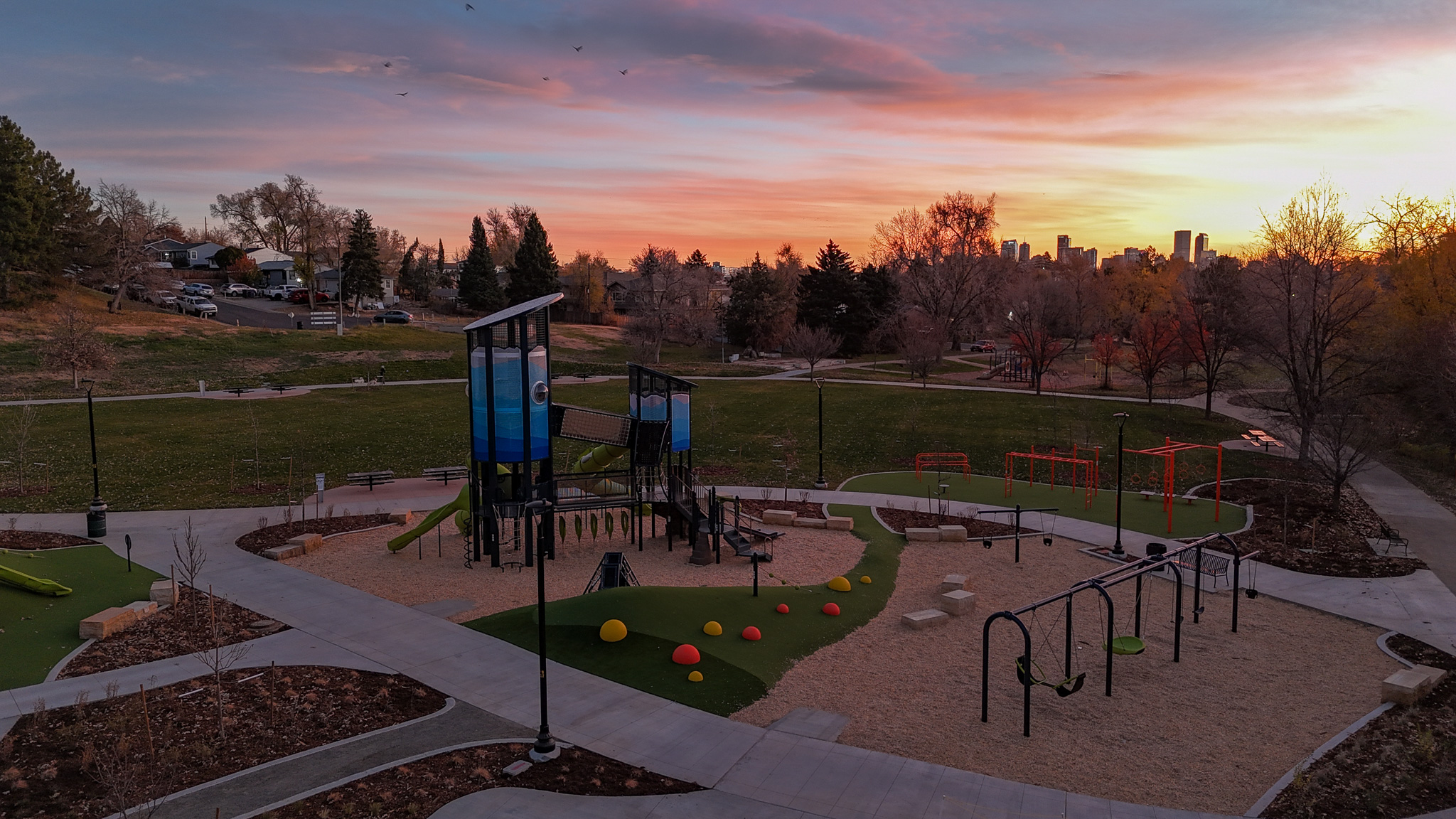 Hello 2026! We're kicking the year off with a video we just completed celebrating the opening of Joe P. Martinez Park for @therealcityofdenver in November! A massive thank you to Shelby Batalla, and Will Viitanen for taking the time to speak on camera about the project. And a big congratulations to the whole project team including City of @denverparksrec, Denver Park Trust, @livablecitiesstudio , Jesus Orrantia, @rocheconstructorsinc, @synlawnco and more. We were honored to work with you all on this special park.
And a shout out to John Fischer and @playlsi they did such a beautiful job creating the custom tower. It features a digi-fused sky-blue mountainscape adorned with a roof topography design that references areas in Attu in the Aleutian Islands significant in the story of Private Joe P. Martinez. It looks so cool in the drone footage. The park is now open for all to play and recreate!
Location: 900 N Raleigh St, Denver, CO 80204
#colorado #denver #park #parks #playground #play #playgrounddesign
#kids #landscape #landscapearchitect #sunrise #fun