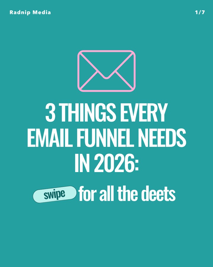 3 things every email funnel needs in 2026:
Email isn’t about blasting promotions — it’s about building trust at scale.
When these three pieces work together, your funnel feels personal and powerful.
#EmailMarketing #SmallBusinessFunnels #DigitalStrategy #RadnipMedia
