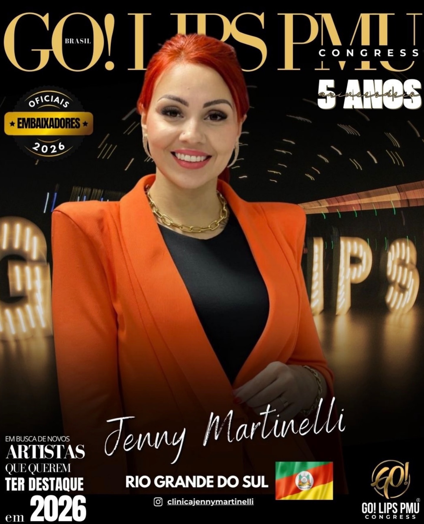 A @clinicajennymartinelli é nossa embaixadora e representa o RIO GRANDE DO SUL e juntos evento e JENNY vamos te ajudar a elevar sua carreira, pois aqui o nosso propósito é real e da pra sentir quando você vive o Go! Lips Pmu.
Está preparado pra dar um passo mais firme e sair do anonimato?
Só de fazer parte do evento, você já vai sentir grades coisas mudarem na sua vida profissional, na sua cabeça e até nas suas atitudes como empresário (a) de sucesso 😍
Chama a JENNY e garante sua vaga no time de sucesso que ela está montando, ela é uma das nossas facilitadoras de acesso ao extraordinário em 2026