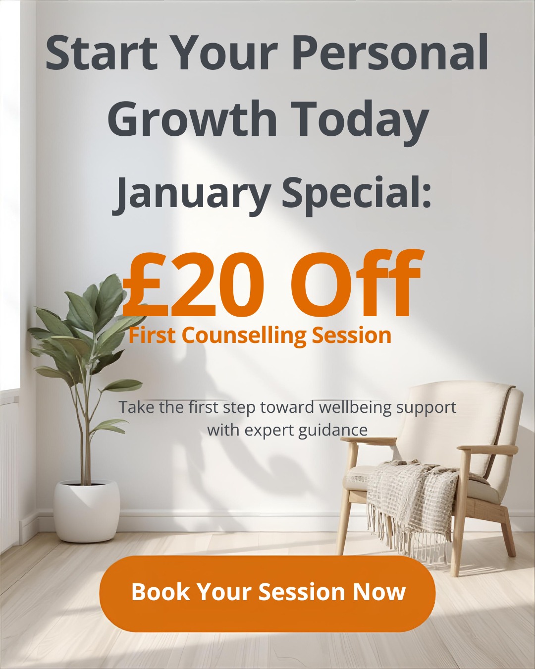 Feel like you want to try therapy but not sure what it involves or if it's your kind of thing?
Why not book a first session at a reduced rate to see what you think?
All first sessions booked this January have £20 off the standard rate, making them £35 instead of the usual £55. So why not give it a go and book in?
Check out www.elmsleighcounselling.com for more info.
#january #discount #counselling #therapy #elmsleighcounselling #mentalhealth #health #selfcare #anxiety #stress #family #relationships #friends #talk