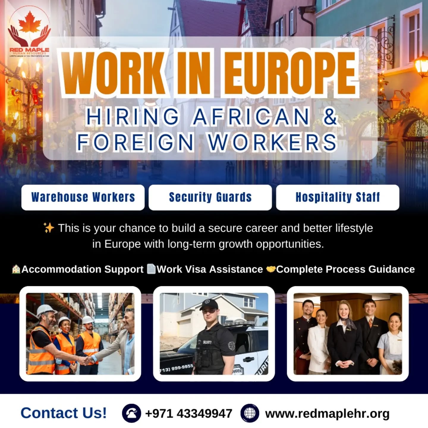 🌍 WORK IN EUROPE – OPPORTUNITIES FOR AFRICAN & FOREIGN NATIONALS (2026) 🇪🇺
European employers are hiring foreign workers for 2026 with work visa, housing, and full support!
*💼 Available Job Roles (Skilled & Unskilled):*
✔️ Warehouse Workers
✔️ Security Guards
✔️ Drivers
✔️ Hospitality Staff
🏠 Accommodation Support
📄 Work Visa Assistance
🤝 Complete Process Guidance
✨ This is your chance to build a secure career and better lifestyle in Europe with long-term growth opportunities.
📩 Apply now and start your European journey!
#workineurope #europejobs2026 #foreignworkers #africanjobs #overseascareers