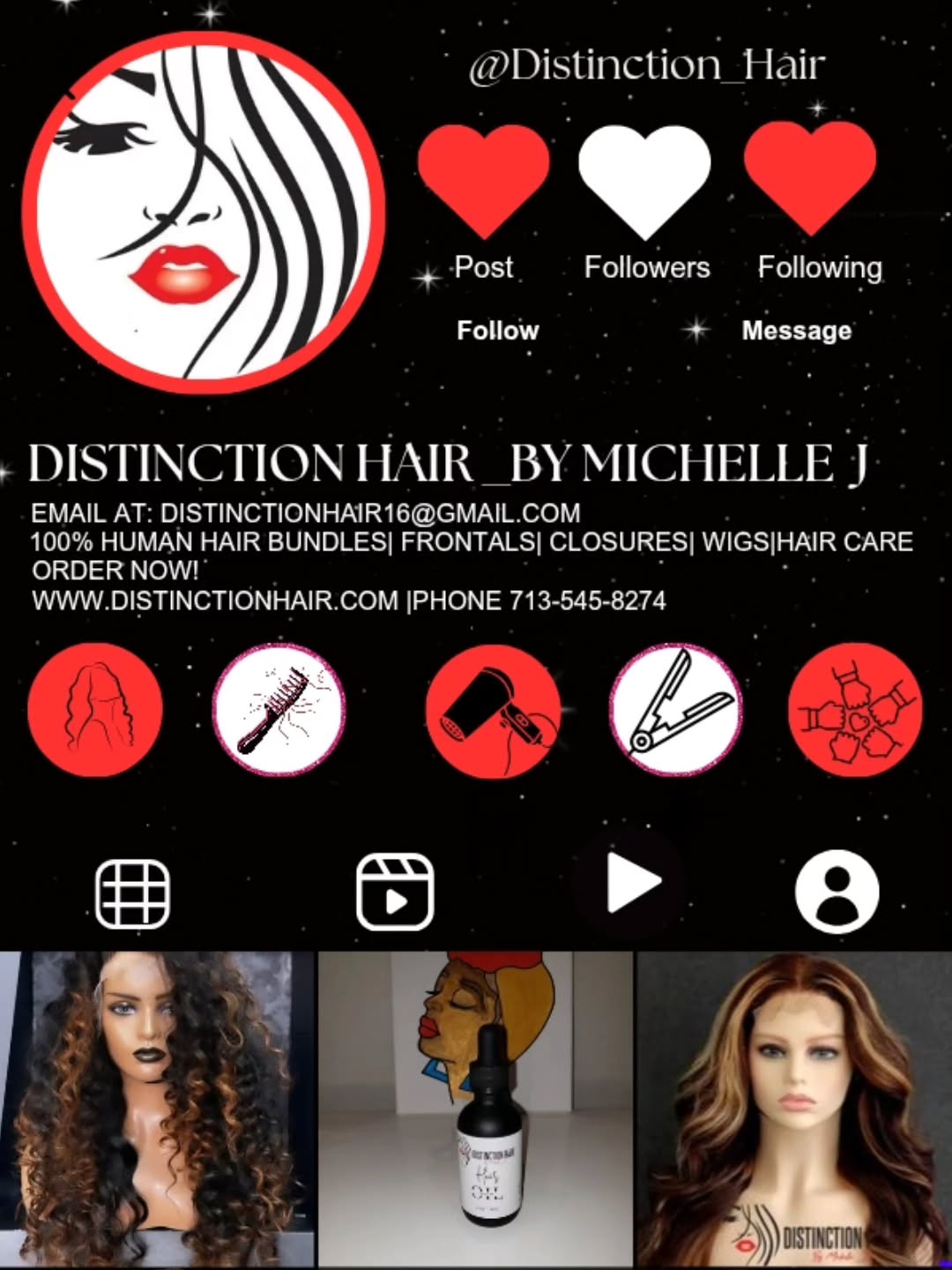 Distinction Hair by Michelle J.
https://www.distinctionhair.com
We accept Afterpay, Affirm and Klarna for those looking to pay over time for your order..
The Distinction Effect..
"Dare to be Different"
💆🏾Come get your hair💆🏾 (Bundles,frontals, closures,customized wigs,hair accessories,hair growth oil)
Hair Prices
16-18"- 65.00
20-22"-75.00
24-26"-85.00
28-30"- 95.00
32-34"-125.00
34-40"-145.00
-613 Collection
16-18"- 75.00
20-22"-85.00
24-26"-95.00
28-30"- 105.00
32-34"-135.00
34-40"-155.00
-613 Raw Collection (Add 20.00 to price for Raw Collection)
-Closures to include HD/Transparent 4×4,5×5:125.00
-Frontals to include HD/Transparent/360: 165.00-200.00
-Wigs: Starting at 260.00-550.00
-Customized Closure Wigs: Starting at 320.00-560.00
-Customized Frontal Wigs: 360.00-600.00
Hair Accessories: Satin Bonnetts 20.00
Hair Tie: 10.00
Hair Growth Oil: 20.00
Hair in stock/Hair on hand
Pickup,Delivery,Shipping,
Pre-order
Textures: Straight,Natural Wave,Water Wave,Loose Wave,Body Wave,Deep Wave,French Curl, Kinky Curl
#fypage #hairextensions #distinctionhair