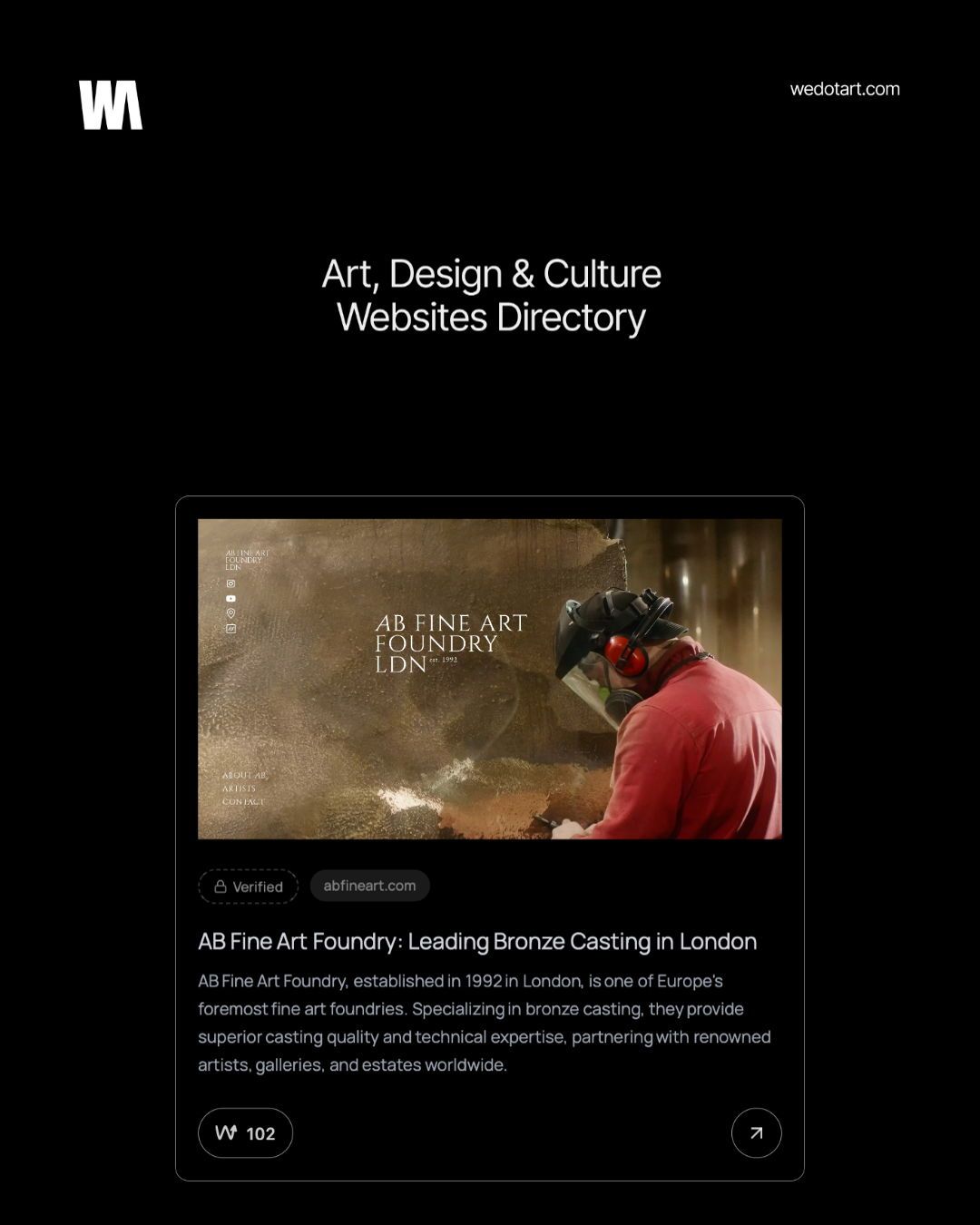 AB Fine Art are pleased to be featured on WeDirectory, an international directory celebrating art, design & culture.
@wedirectory
#abfineartfoundry #abfineart #art
#sculpturecasting #fineartfoundry
#bronzefoundry #bronzecasting
#sculpture #madeinlondon
#bronze #casting
#foundry #london
#fineart