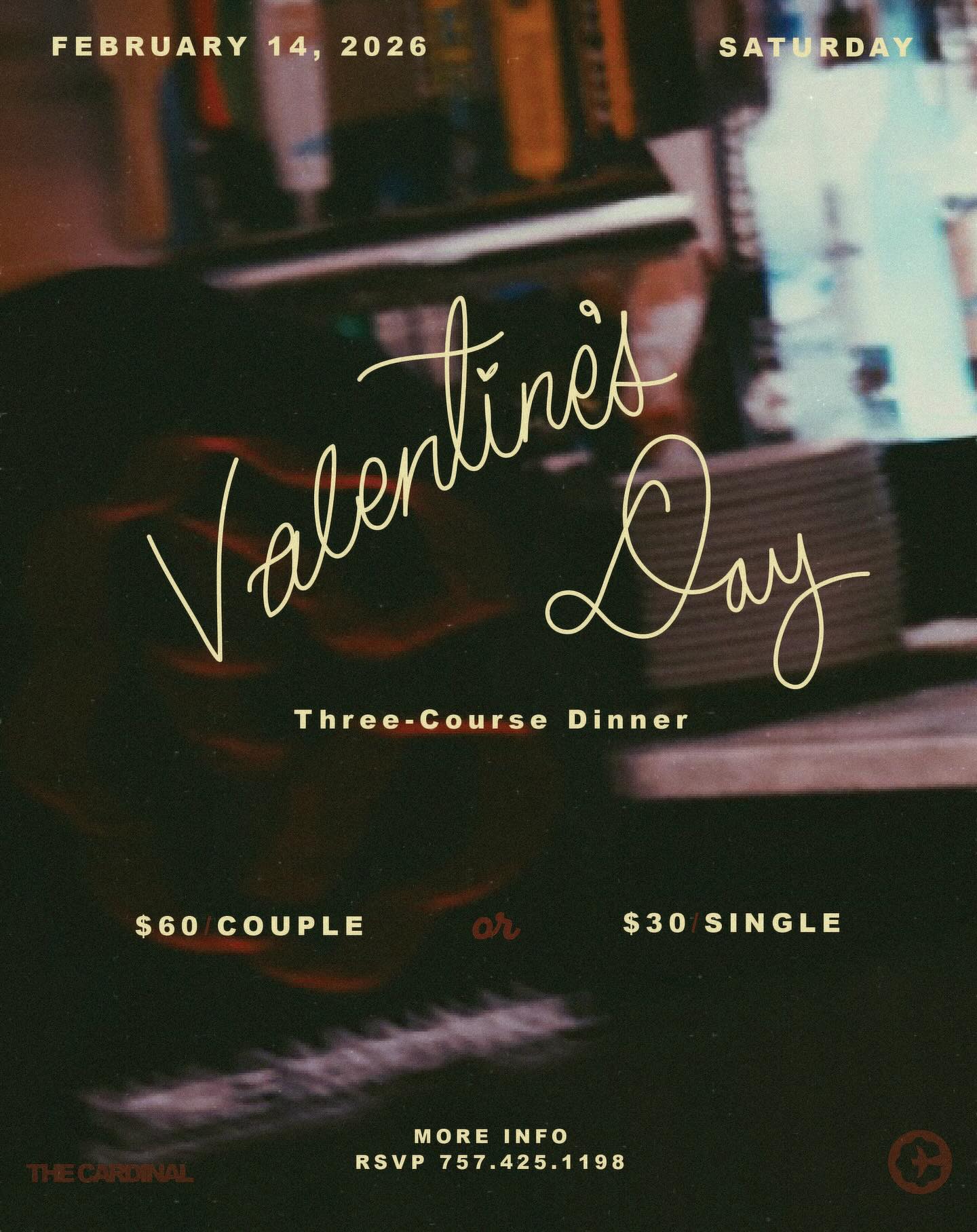 💕 Love is on the menu 💕
This Valentine’s Day, treat your special someone to a three-course tasting menu dinner at The Cardinal Restaurant & Bar.
We’re offering a Valentine’s Soirée package including
💘 Dinner for 2 guests
💘 A room for the night
💘 Bachata Vida Dance Company Class
💘 Sweetheart’s Edition with prize for best dressed
•••••••••••••••••••••••••••••••••••••••••••••••••••••••••
Tickets are $139 (+Tax) for a 1-night stay, dinner for 2 in our restaurant with a specialized menu for you and your sweetheart. Additionally, Bachata Vida Dance Company will be hosting a dance class and yes, all levels of experience are welcome!
Come dance with the talented Bachata Vida Dance Company and have a romantic evening with us!
Call us today to add on our Bubbles & Berries special for just $35 + Tax to enjoy champagne and 6 chocolate strawberries for an extra romantic touch!
We're looking forward to seeing you Saturday, February 14th!
•••••••••••••••••••••••••••••••••••••••••••••••••••••••••
Book Your Stay!
• The Cardinal | Restaurant & Bar
• 1900 Pavilion Dr., Virginia Beach, Va 23451
• RSVP 757.425.1198
Event dates: February 14, 2026 - February 15, 2026
Book by: February 11, 2026
#FlowersFade #MemoriesDont #BachataVidaDanceCompany #LiveAtTheCardinalVB #TheCardinalVB #VBEvents #LiveMusicVB #DoubleTreeHotel #DoubleTreeByHiltonVirginiaBeach