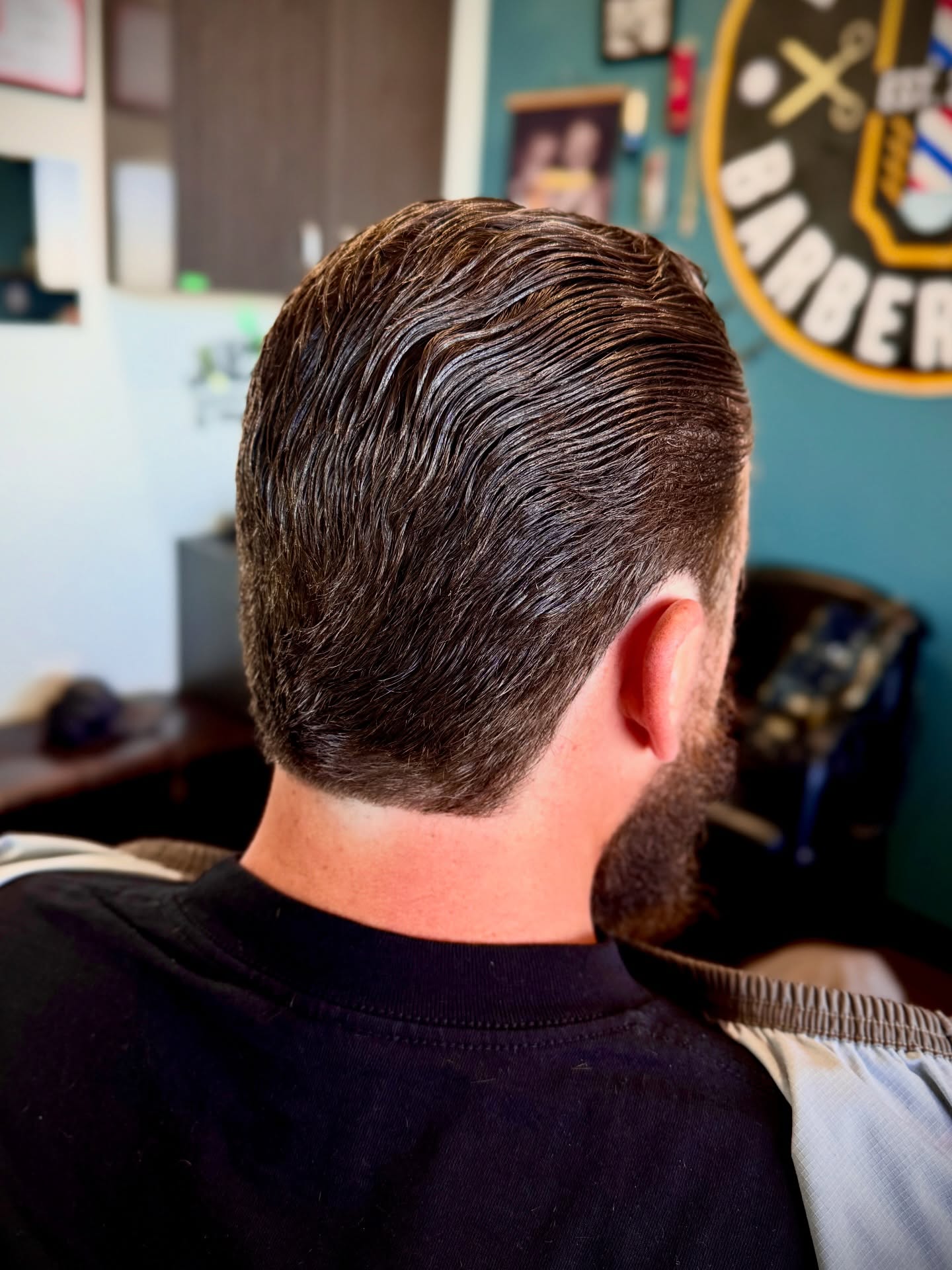 When it’s time, it’s time.
Big cutdown for my dude. Easily five years younger. Major reset after five years of letting it grow.
This is your sign to cut it down.
#powayhair