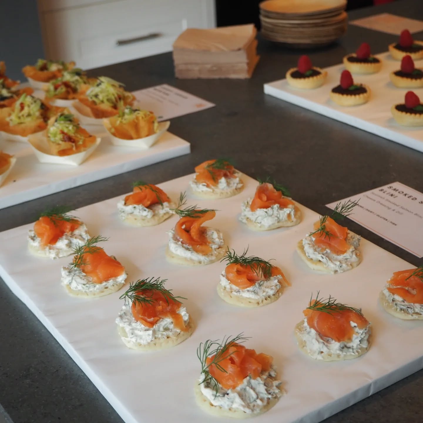 Some cute up-close and personal shots of a few of our canapĂ©s đźĄ
We have a wide selection on the menu, catering for coeliacs, vegans, and nut allergies.
Set up on any bench space for a self-service event, or hire some of our brilliant staff to serve your guests for you — the choice is yours.
đź“© Email to get prices and the menu
#edinburghfood #edinburgheats #edinburghcatering
#eastlothianfoodanddrink #edinburghevents #cheeseandcharcuterie #plattersandboards #scotlandfood #plattersofinstagram #edinburghlife #canapesedinburgh #canapes #corporatecatering