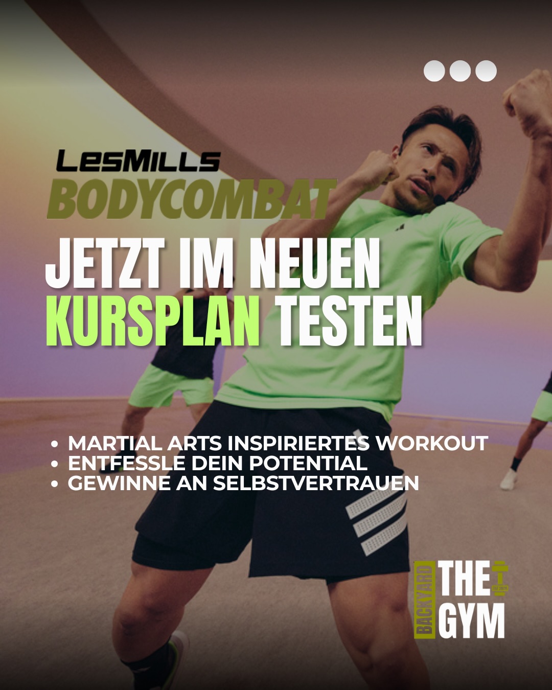 🥊 BODYCOMBAT –
DEIN PERFEKTER EINSTIEG
Du wolltest BodyCombat schon immer mal ausprobieren, aber warst unsicher wegen Technik, Tempo oder Kombis?
👉 Genau dafür gibt es dieses Format.
🔥 BodyCombat meets Techniktraining
📅 14.01. & 21.01.26
✔️ Wir gehen alle Kicks & Punches gemeinsam durch
✔️ 25 Minuten Techniktraining – ruhig, verständlich & sauber
✔️ 30 Minuten BodyCombat – Power, Energie & Spaß
Kein Druck. Kein „Ich komm nicht mit“!
Perfekt für
✨ Einsteiger:innen
✨ Wiedereinsteiger:innen
✨ alle, die sicherer & stärker werden wollen
👉 Jetzt im neuen Kursplan testen
#thebackyardgym #lesmills #bodycombat #einstiegleichtgemacht #techniktraining