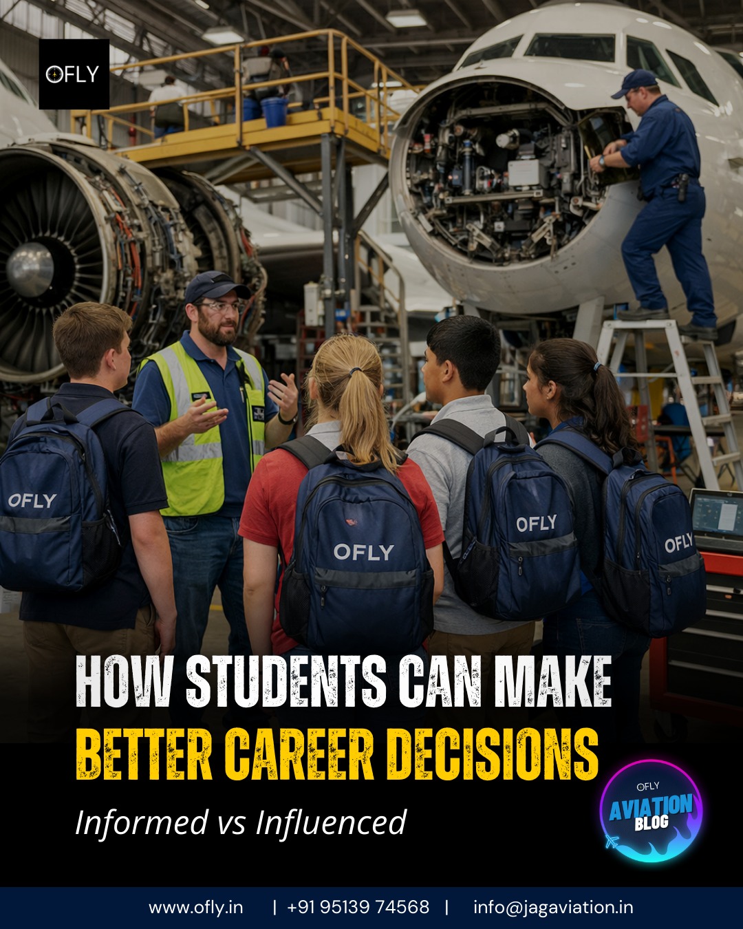 Today’s students are making career decisions in an environment filled with noise. Social media trends, peer pressure, family expectations, and rankings often shape choices more than real understanding. As a result, many students don’t make wrong career decisions, they make influenced ones.
Understanding the difference between informed and influenced decisions is becoming increasingly important.
Reading about a profession is not the same as experiencing it. Real exposure by visiting workplaces, observing professionals, understanding systems in action helps students replace assumptions with clarity.
Read Full Blog : www.ofly.in
#ofly #careerdecision #aviationcareer