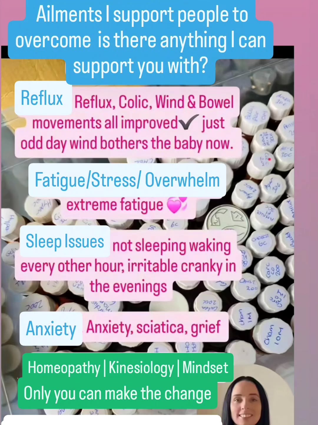 Homeopathy supports a number of ailments that present on the physical level
Headaches
Digestive Issues
Anxiety
Aches & Pains
As part of the process we also look at you as a whole person on all levels, physical mental and emotionally.
What you experience on the physical level isn't always coming from where its felt.....
#dkholistictherapies
Heal from within with love empathy & compassion
Its a journey be gentle with yourself.
Its a marathon not a sprint
Have something you want to work to resolve?
Reach out to me. Il support you as best as I can.
Denise 086 3918442
www.dkholistictherapies.ie