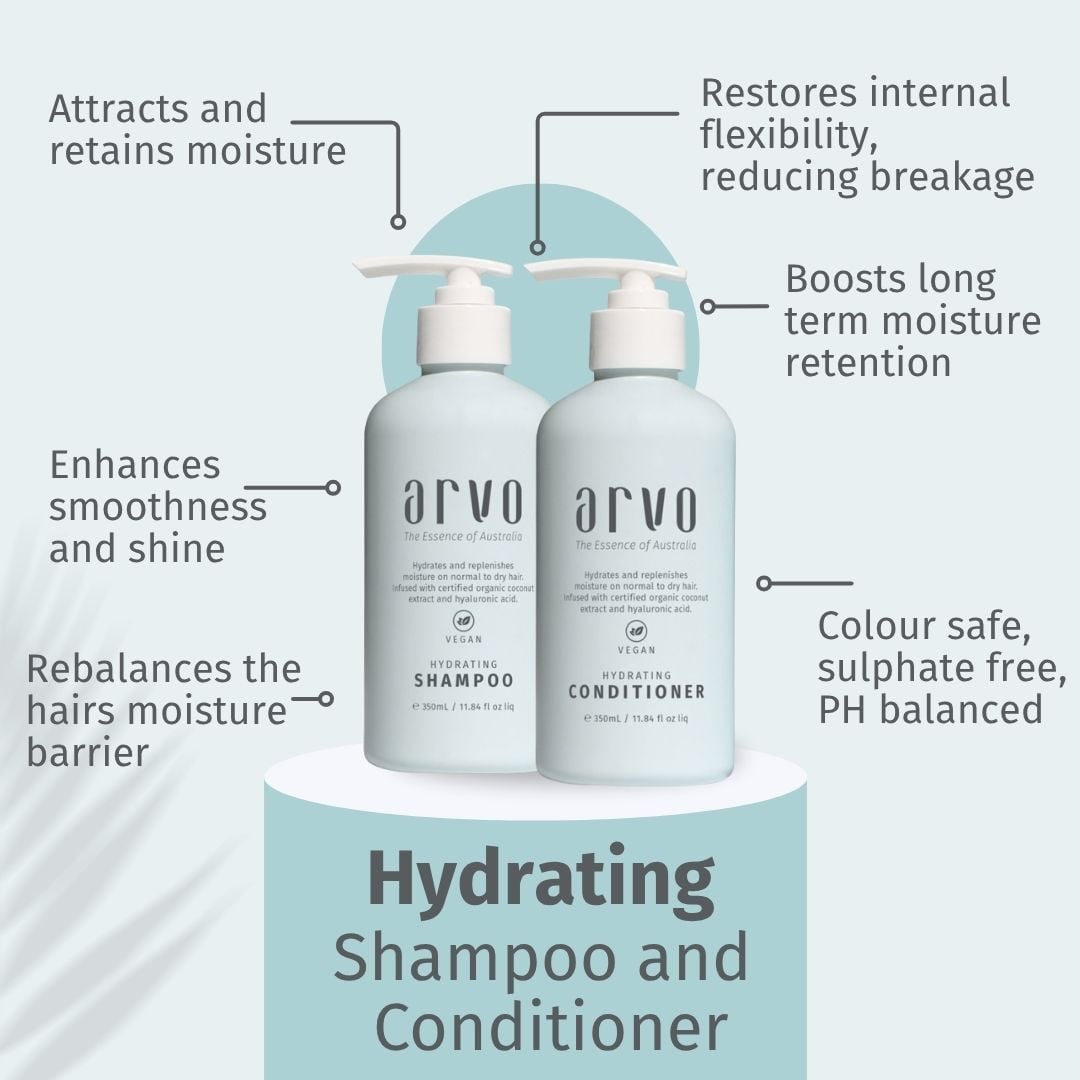 A hydrating shampoo and conditioner designed to replenish moisture, improve shine and support healthier looking hair. 💦
- Certified organic coconut extract
- Hyaluronic acid
#arvohaircare #hydratedhair #dryhair #shinyhair #veganhaircare ausmadehaircare