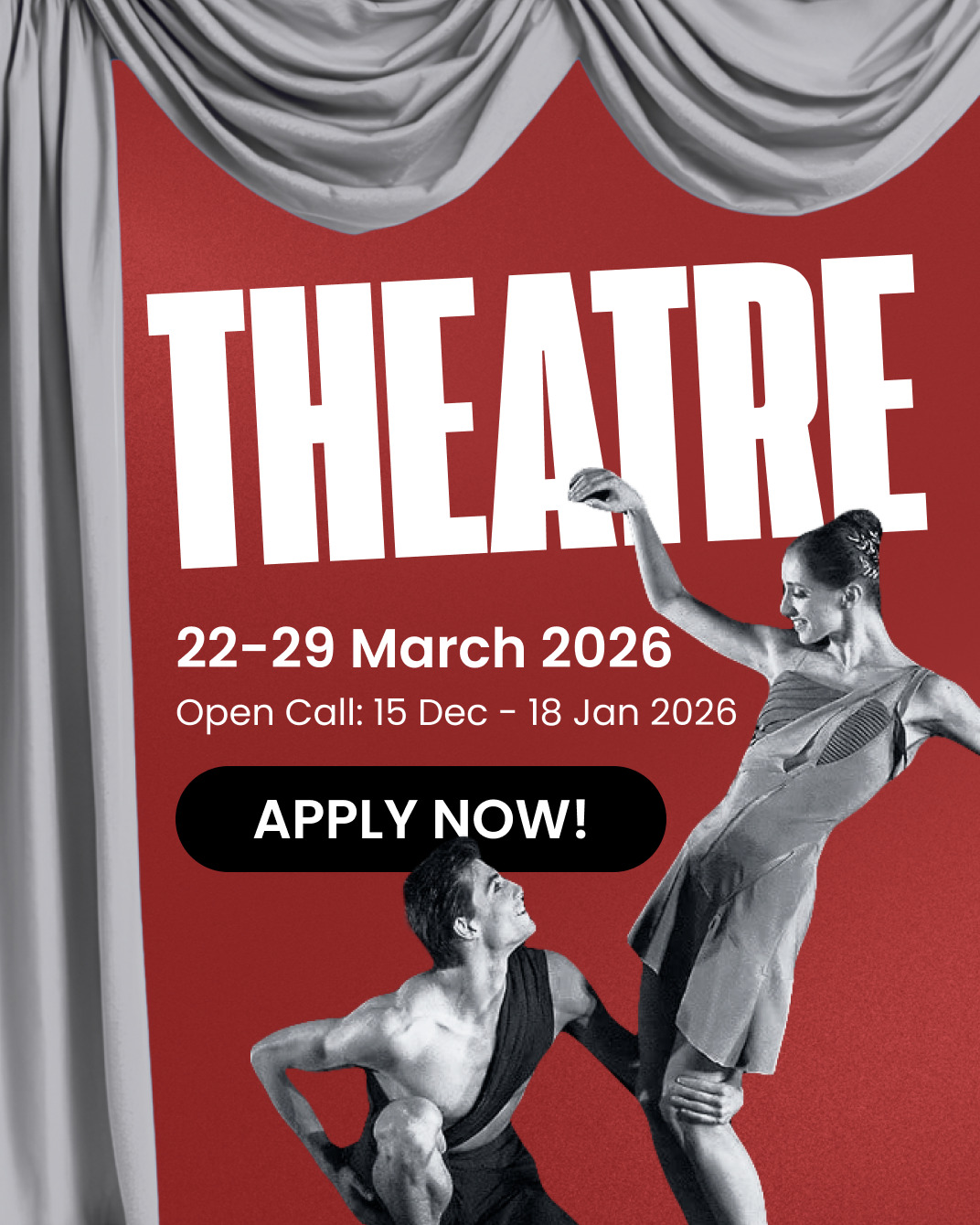 Smart inbjuder dig att söka plats på Teaterlägret i Vilnius!
Det sju dagar långa Theatre Camp 22-29 mars sammanför 10 deltagare från Belarus och Sverige för ett intensivt kreativt utbyte. Fokus ligger på att utforska teater som ett verktyg för samhällsbyggande, motståndskraft och demokratiska uttryck.
Programmet kombinerar lärande med praktik – från workshops om teaterns sociala påverkan och ny teknik inom scenkonst, till gemensamt idéarbete och skapandet av föreställningar inspirerade av belarusisk och svensk litteratur. Sökande måste vara över 18 år och ha en koppling till den kreativa eller kulturella sektorn samt till lägrets tema. Vi välkomnar utövare i början eller mitten av sin karriär (emerging and mid-career) från belarusiska och svenska kreativa miljöer, oavsett nuvarande bostadsort.
Lägret avslutas med en offentlig visning på en lokal teater samt ett reflektionspass där deltagarna delar sina erfarenheter, får feedback och planerar framtida samarbeten.
Deadline för ansökan: 18 januari
Plats: Vilnius, Litauen
Datum för läger: 22-29 mars 2026
Förmåner: Arrangörerna täcker kostnader för resa, boende och mat för alla deltagare.
Länk till ansökan finns i bio!
För mer detaljer, vänligen läs vår FAQ i projektlänk nedan eller maila frågor till kontakt@smartcoop.se
Mer info om projektet: https://createculture.eu/ccap_eng
Creative Communities Acceleration Program som vi genomför tillsammans med Creative Culture Group, sammanför musiker, filmarbetare och teaterutövare som ser konsten som ett verktyg för yttrandefrihet och offentlig dialog. CCAP omfattar tre kreativa residens där nya samarbetsprojekt och kulturella verk inom film, musik och teater växer fram. Dessutom ingår ett utbildningsbesök i Sverige samt en internationell nätverksträff i Vilnius, där kulturledare samlas för att utbyta erfarenheter och planera gemensamma initiativ.
Under programmets residens kommer deltagarna att skapa musikspår, en kortfilm och en teaterföreställning, samt etablera långsiktiga partnerskap mellan kreativa miljöer i Belarus, Litauen och Sverige. CCAP har fått stöd från Svenska Institutet.