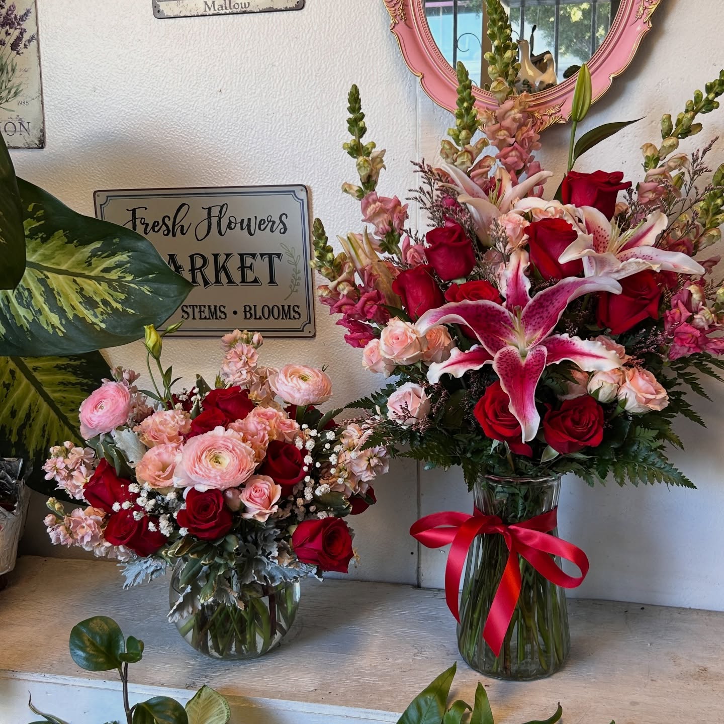 Our Valentine’s Day menu is now live!!!! 💗🎀
We encourage everyone to get your orders in as soon as possible as our selection will lessen as we get closer to Valentine’s Day!
We will be mapping out delivery routes ahead of time. While we will take every order’s requested time into consideration but please note that we may need to deliver earlier or later than requested in order to fulfill all of our orders. Priority is given to orders that are placed in anticipation.
Preorders close 02/12
We want to make sure each order is given the attention it deserves. We will NOT be taking any new orders over the phone/DMs from 02/13-02/15. PLEASE place your order before this date.
Custom orders must be placed and paid in full by 02/10*
Orders that have not been paid/no deposit will NOT be considered, no exceptions.
We will definitely have arrangements at the shop ready to be picked up if you are unable to place your order before then!
Thank you for understanding, happy shopping 🌷🤗🎀
*Custom orders mean something off our menu!