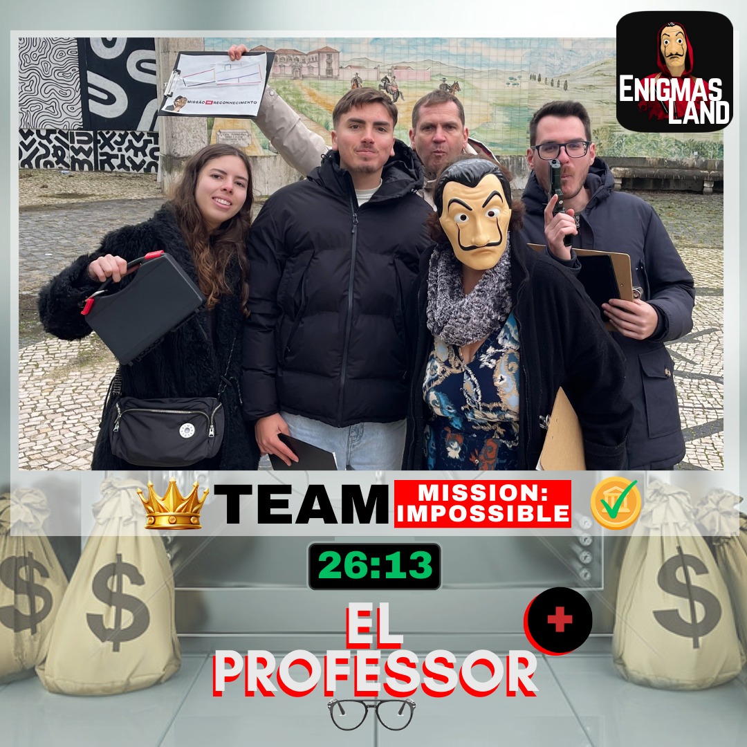 🧠💥 Missão em família… (im)possível?
A equipa MISSION: IMPOSSIBLE entrou no EL PROFESSOR e provou que, quando há união e estratégia, o impossível fica bem possível 🔐🧩
Família de 5 elementos, sucesso total e um tempo mesmo à beira do recorde atual ⏱️🔥
Esta missão não foi impossível… foi quase histórica 😏🎬
#profesor
#elprofessor
#professor
#casadepapel
#escaperoom
#outdoor
#escape
#escapegame
#jogosdefuga
#jogo
#passatempo
#familia
#bestoftheday
#megusta
#lisboa
#divertimento
#follow4more
#enigmas
#enigmasland
#couplegoals
#coupleactivities
#enigma