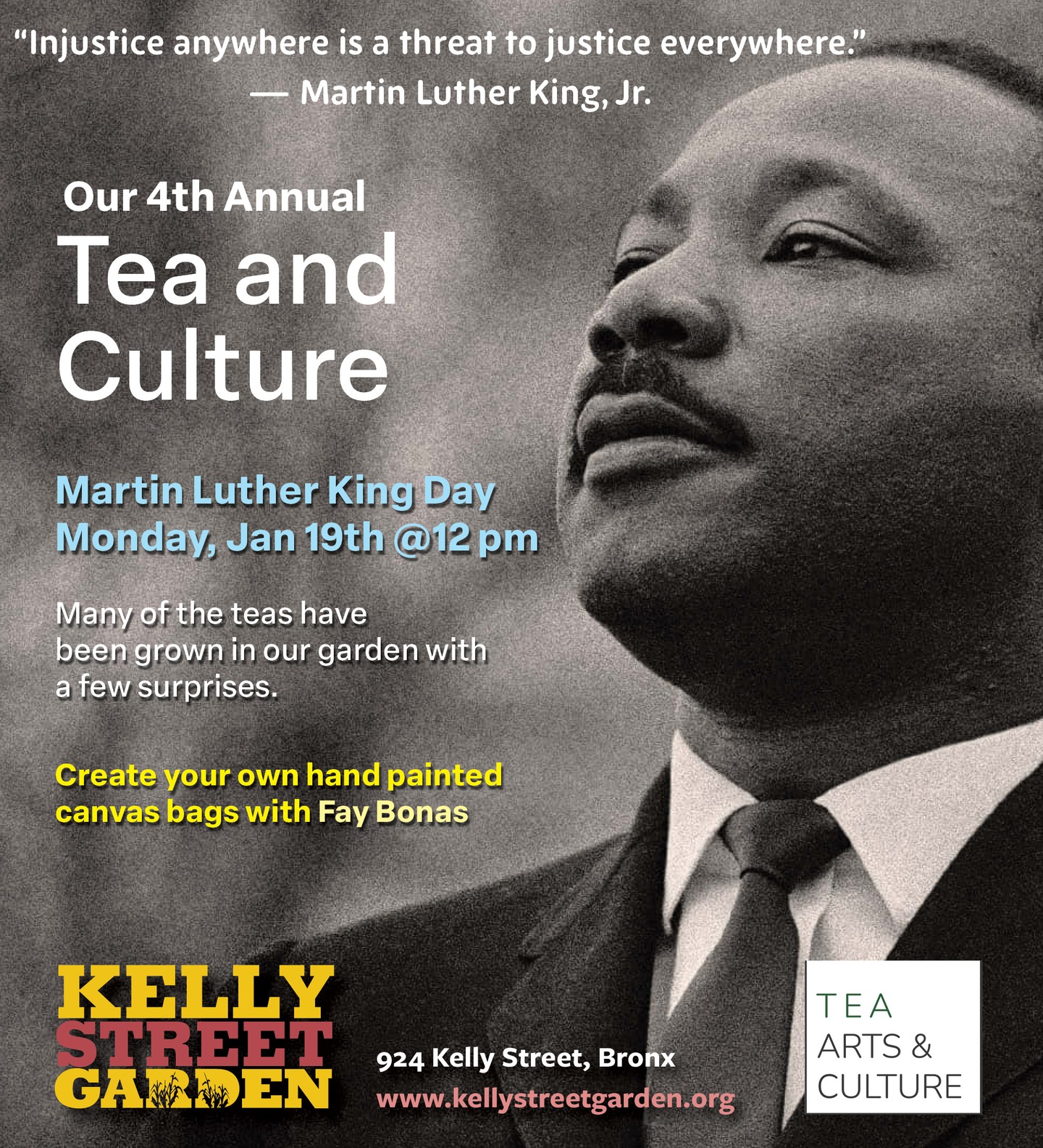 Corrected from an earlier version. There is no inauguration day. Just tea.