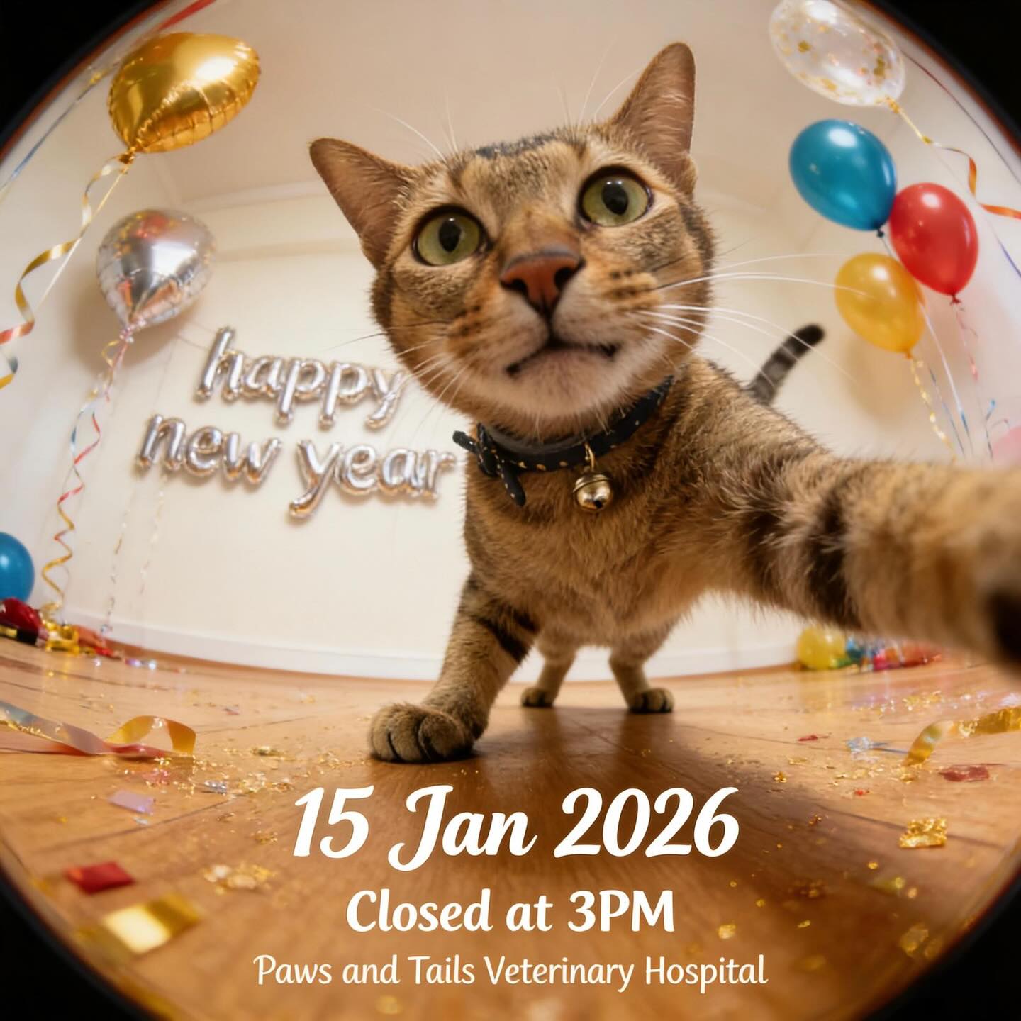 ✨ Early Closure Notice ✨
Dear pet parents, on 15th January, we’ll be closing early as our team comes together for our annual company dinner.
🕒 Last appointment at 2:15 PM
🕓 Clinic closes at 3:00 PM
Thank you for your support and for helping us plan your pets’ care smoothly.
🐾 Paws & Tails Veterinary Hospital 🐾
✨營業時間變動通知✨
親愛的毛孩家長們
由於1月15日是診所的年度聚餐,我們將提前關閉。
🕒 最後預約時間為下午2:15
🕓 診所將於下午3:00關閉
感謝您的支持與見諒,若需要任何協助請提早聯繫我們。
🐾 Paws & Tails Veterinary Hospital 🐾