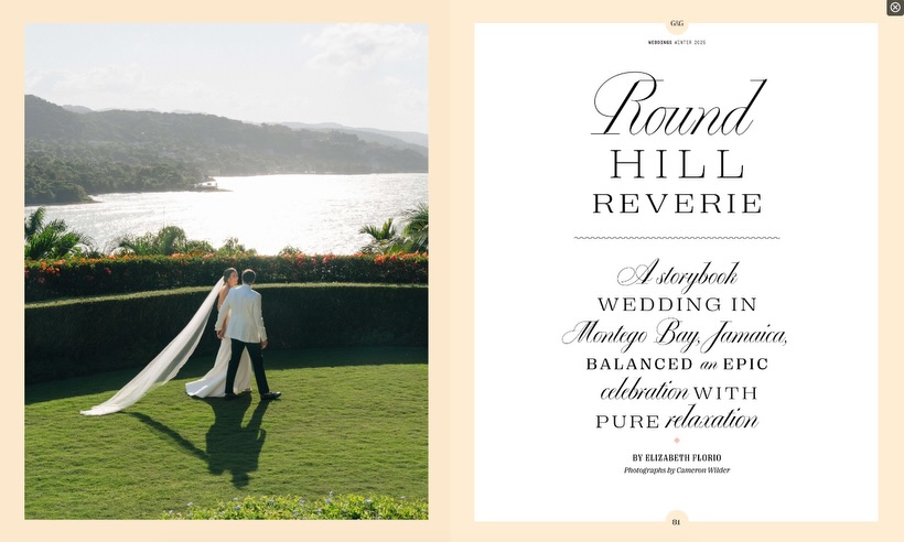 ✨ We’re Featured! ✨
We’re honored to share that one of our beautifully planned weddings has been featured in Garden & Gun’s newly launched online wedding magazine 💍✨
Out of countless celebrations, this wedding was selected as one of just four “real” weddings showcased in the debut issue—and we couldn’t be more proud of the couple and the incredible creative team that brought this vision to life.
This celebration was a true reflection of timeless elegance, thoughtful design, and authentic love—set against the beauty of Jamaica.
Thank you to Garden & Gun for the recognition, and to our amazing couple for trusting Plush Events Jamaica with such a meaningful moment.
Media: @gardenandgun
Venue: @roundhillresort
